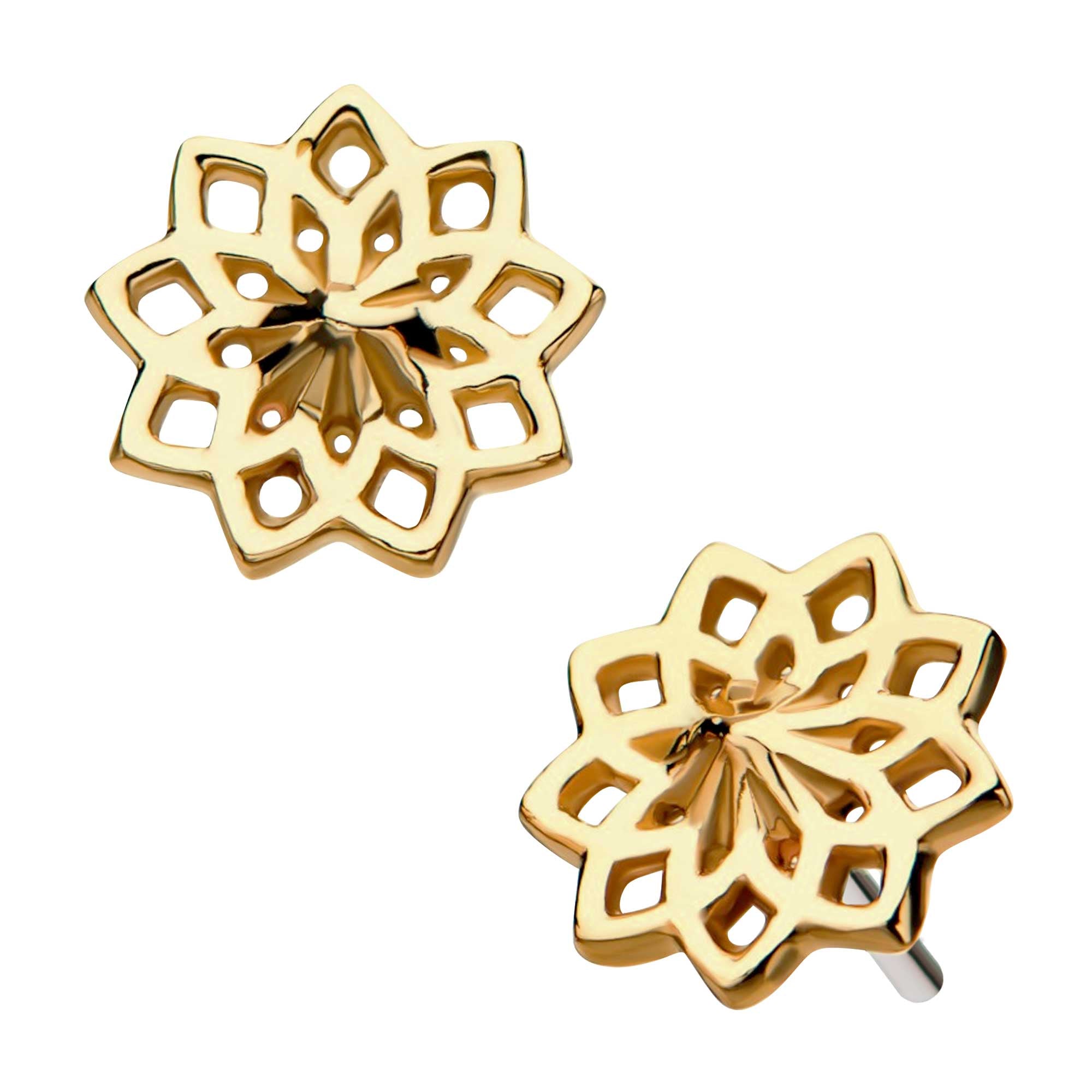 14kt Yellow Gold Threadless Flower Top