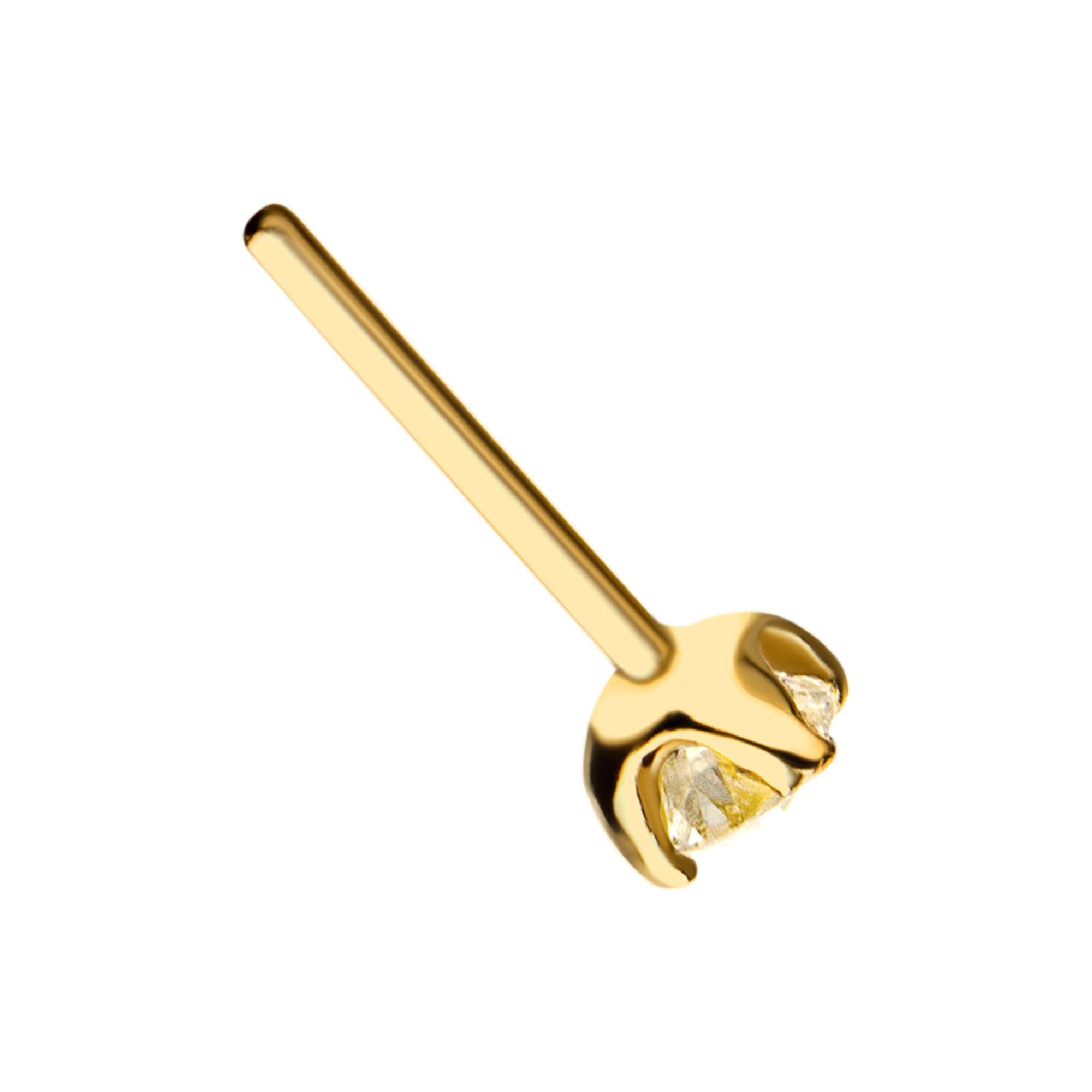 14kt Yellow Gold Threadless Prong Set Genuine Diamond Top
