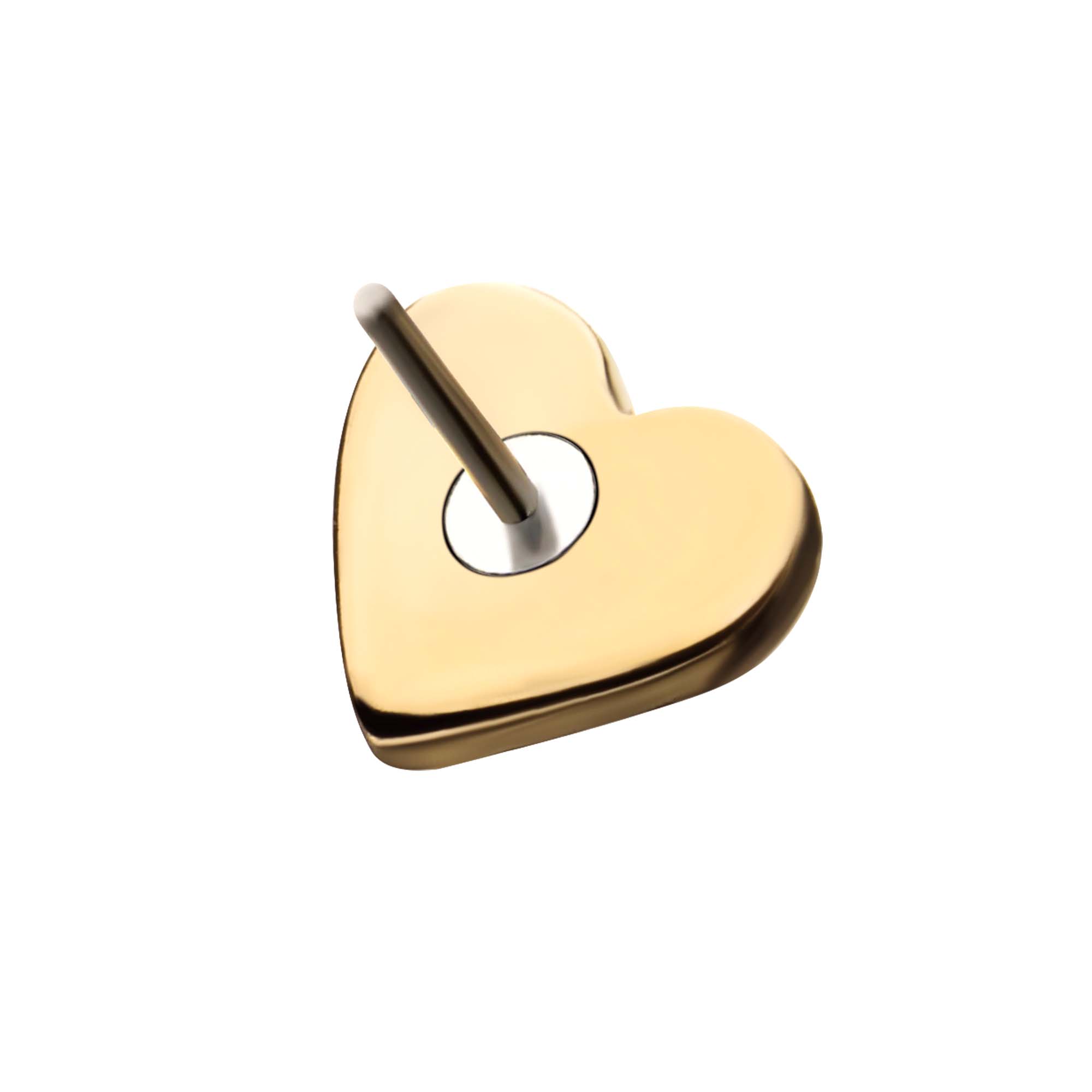 14kt Gold Threadless Heart Top Rose Gold