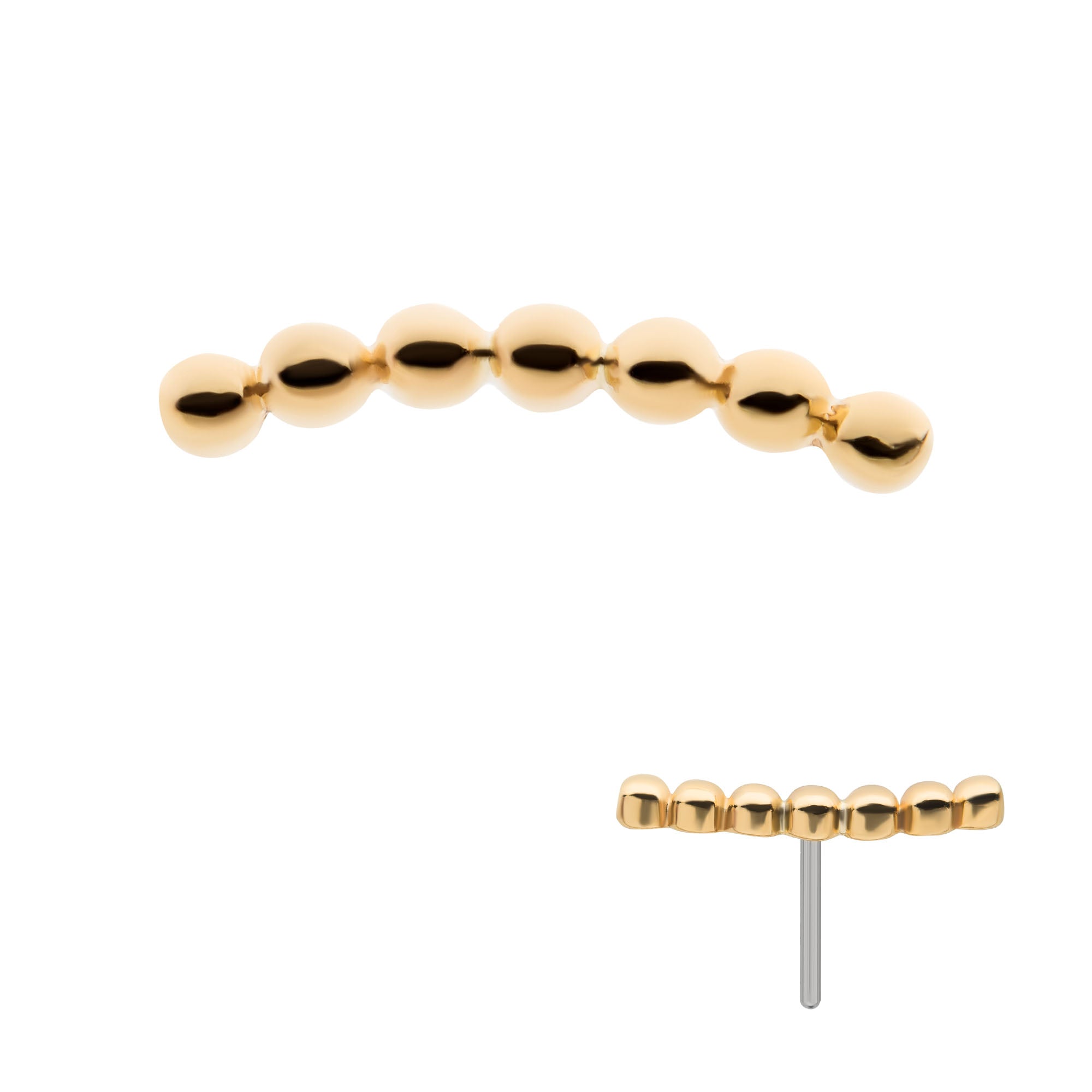 14kt Yellow Gold Threadless Beaded Cluster Top