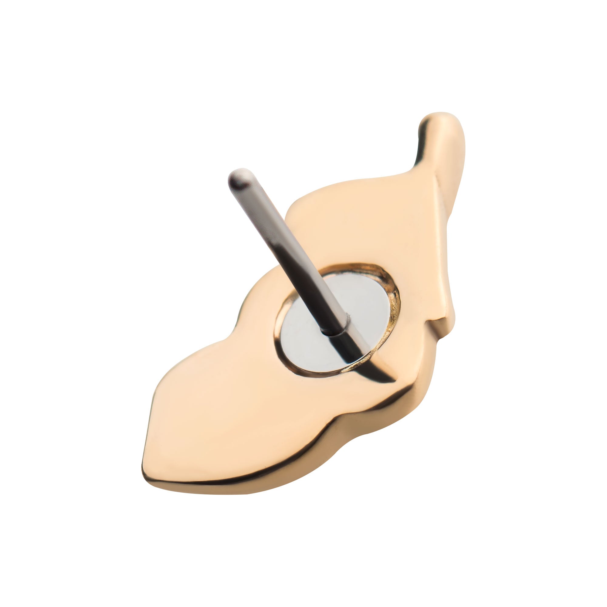 14kt Yellow Gold Threadless Feather Top