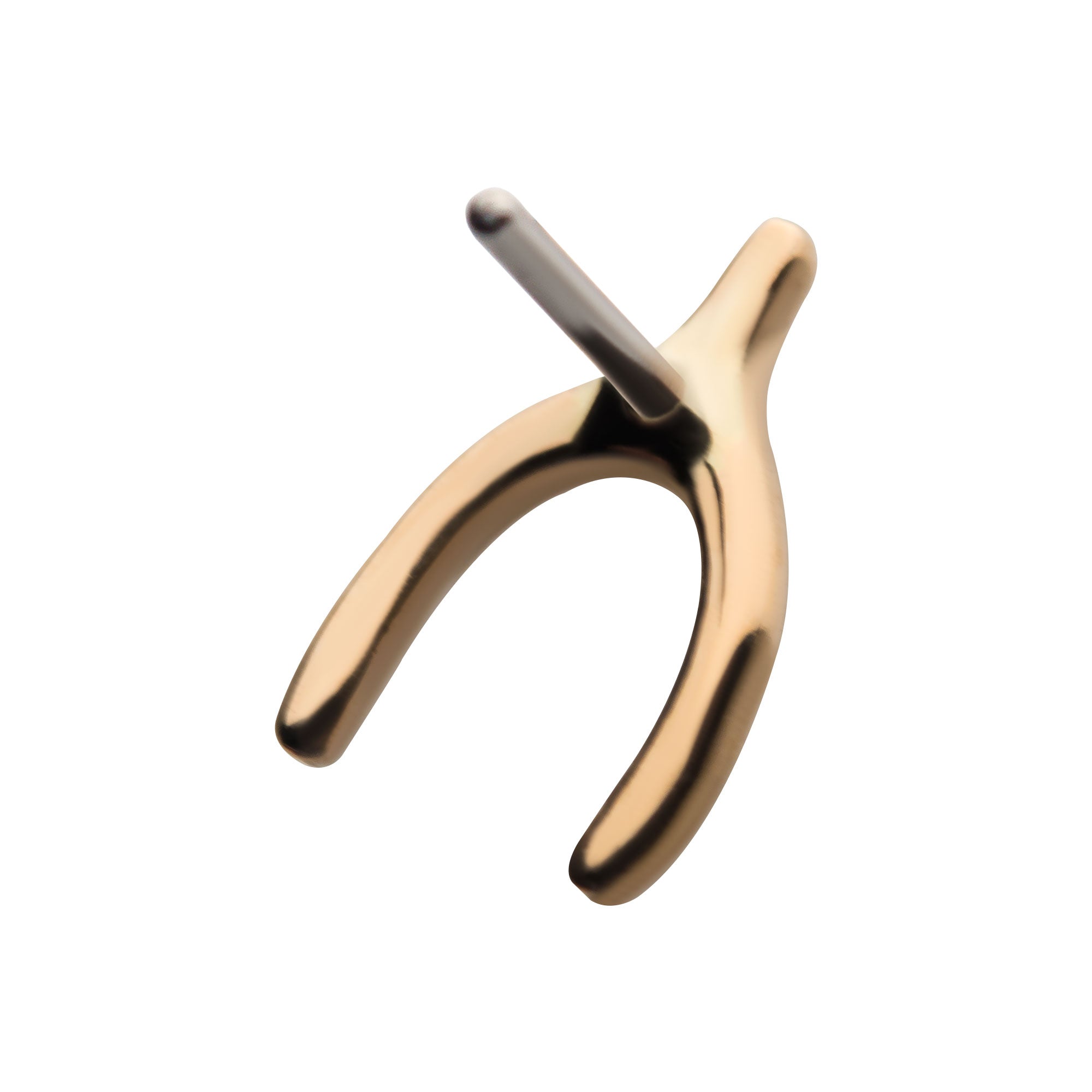 14kt Gold Threadless Wishbone Top Yellow Gold