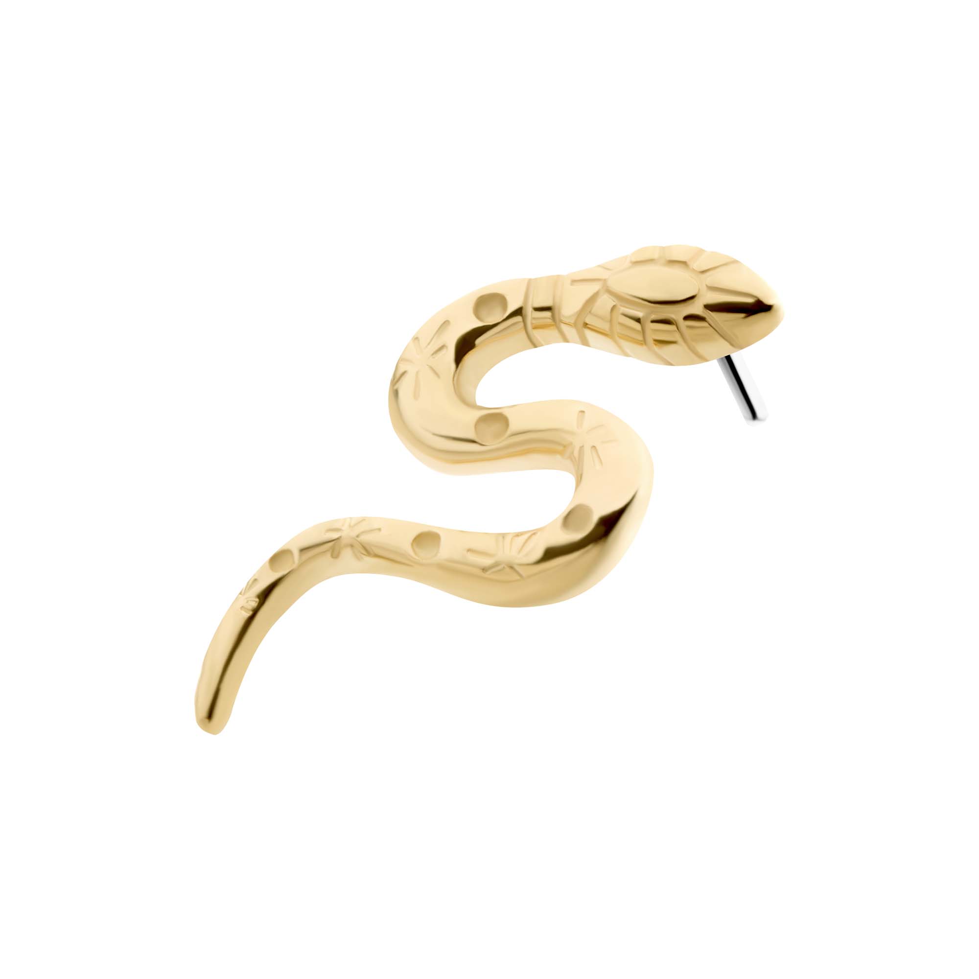 14kt Yellow Gold Threadless Serpent Top