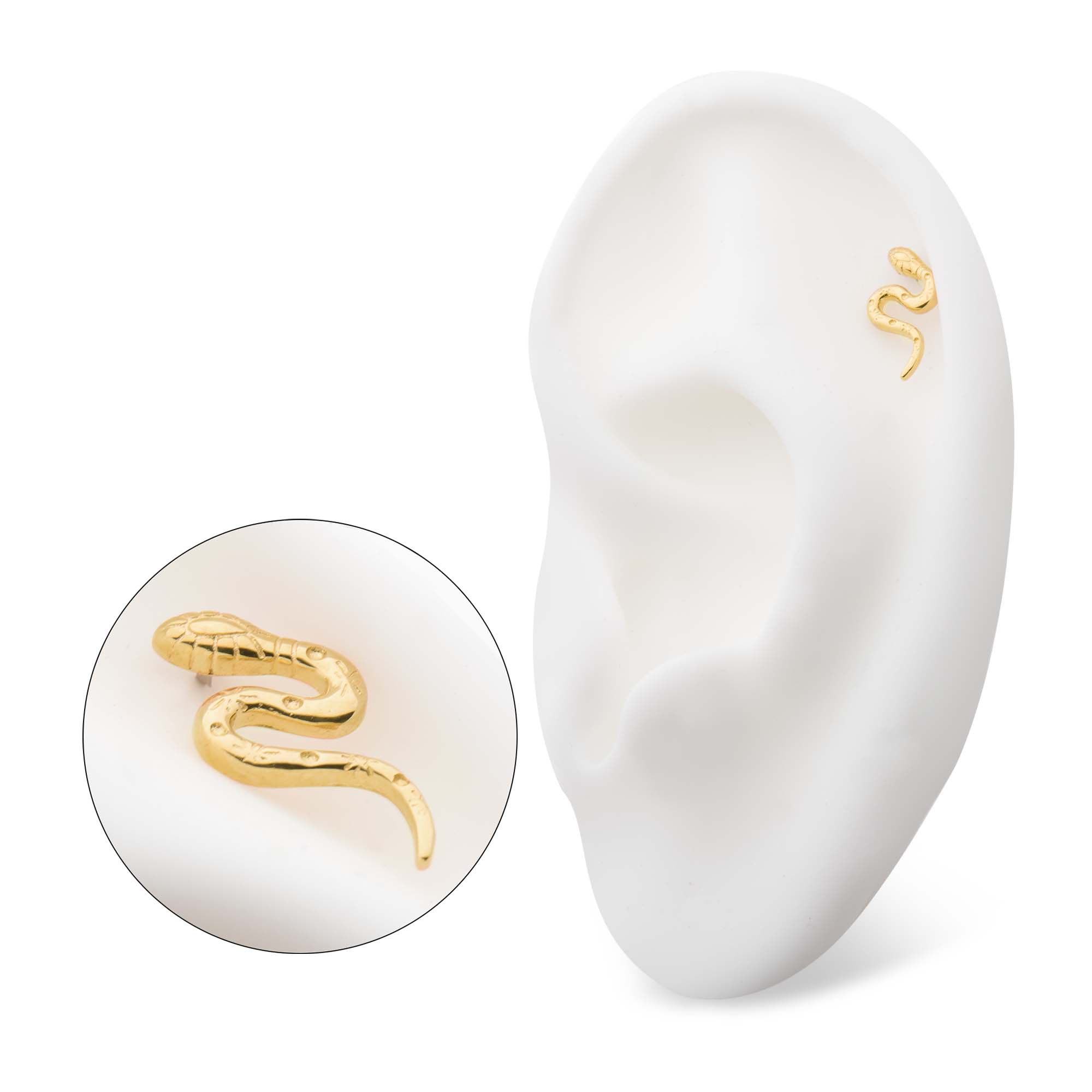 14kt Yellow Gold Threadless Serpent Top