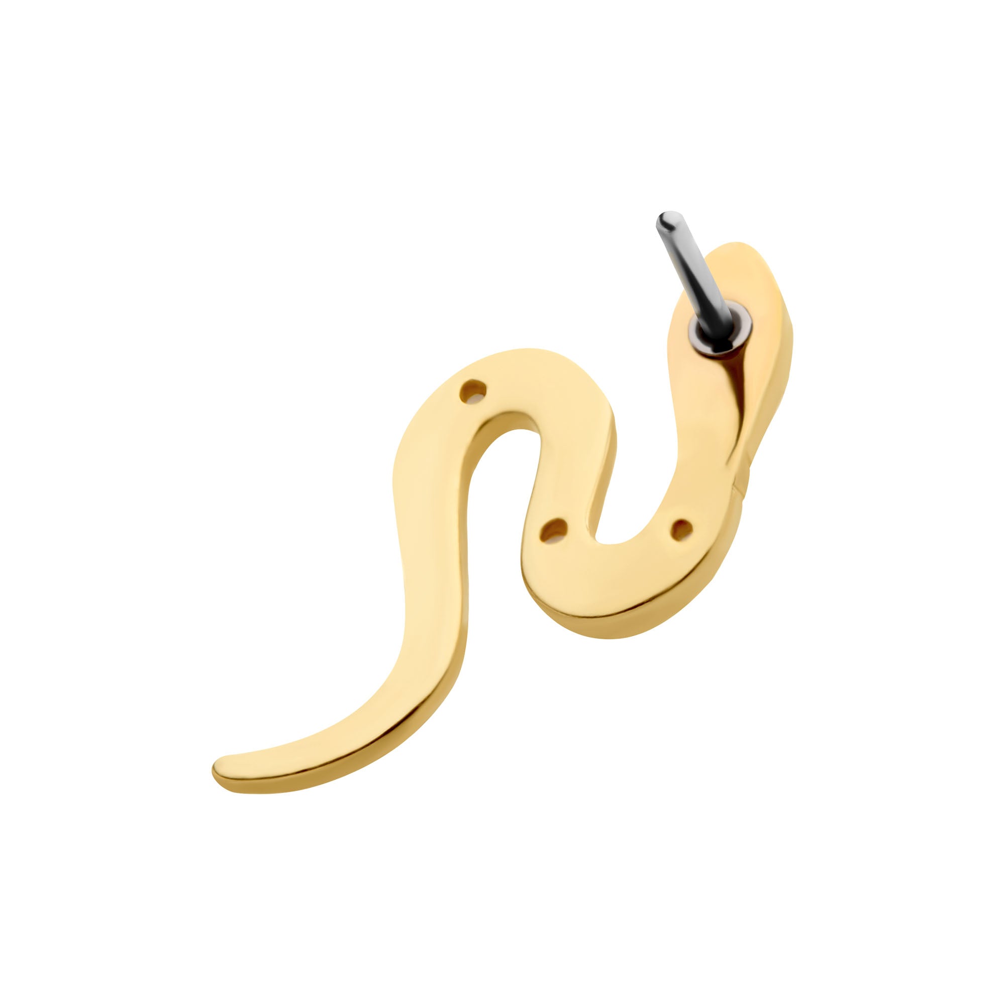 14kt Yellow Gold Threadless CZ Serpent Top