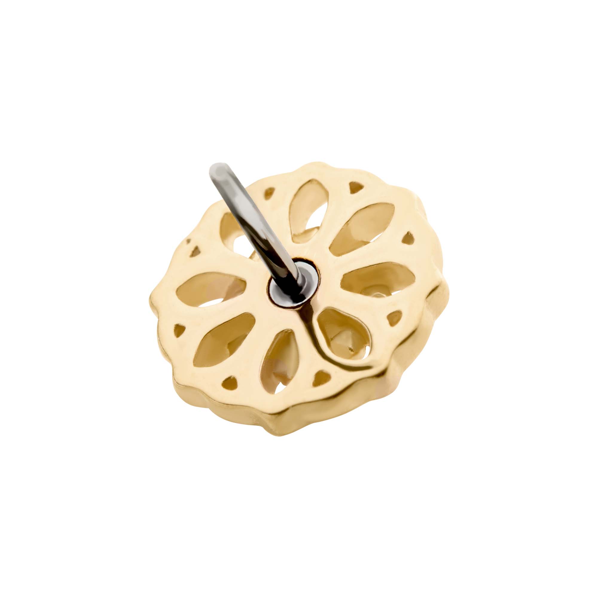 14kt Yellow Gold Threadless Mandala Flower Top