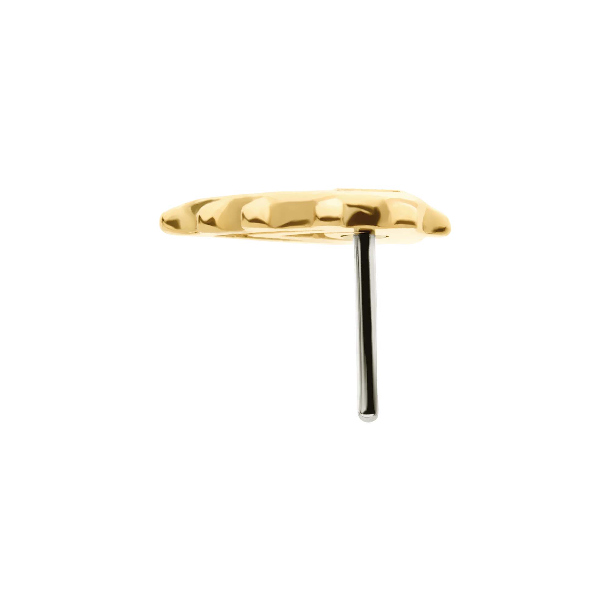 14kt Yellow Gold Threadless Beaded Edge Teardrop Top