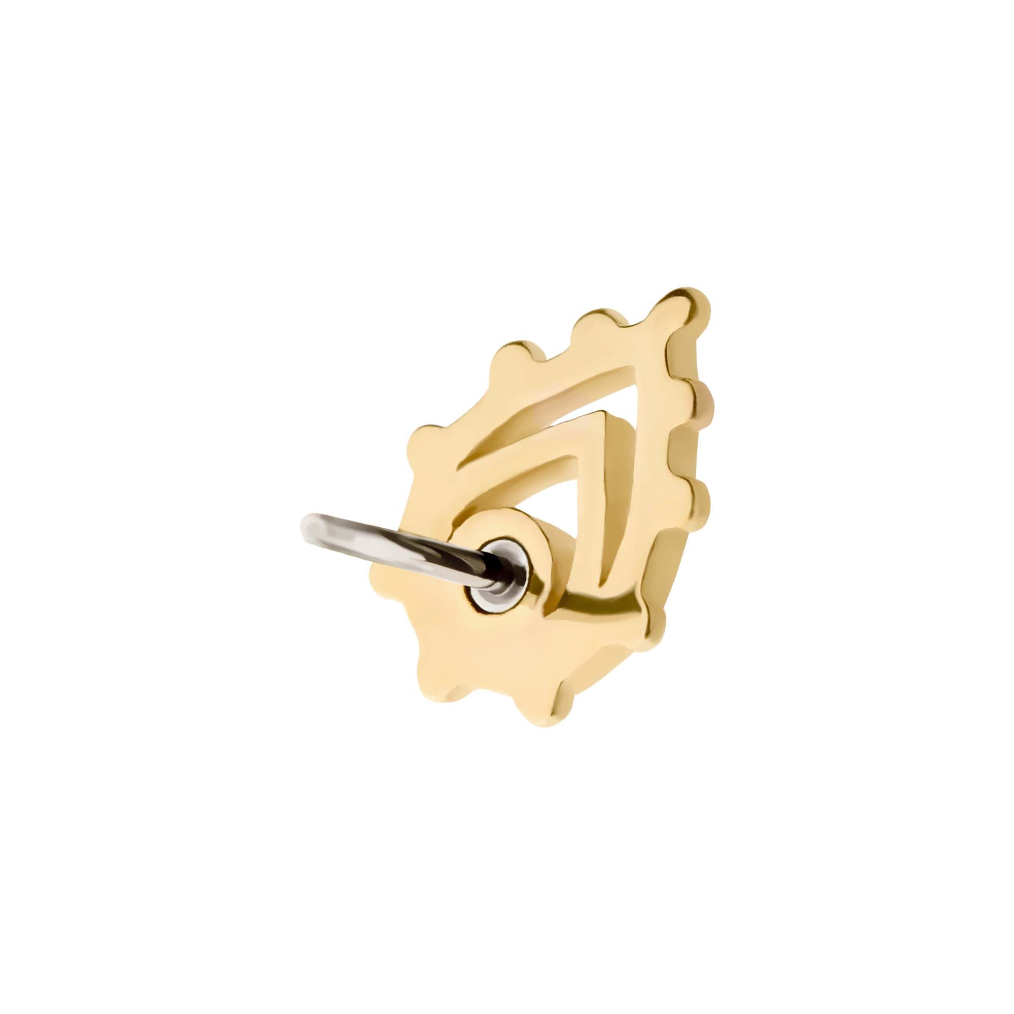 14kt Yellow Gold Threadless Opal Beaded Edge Teardrop Top