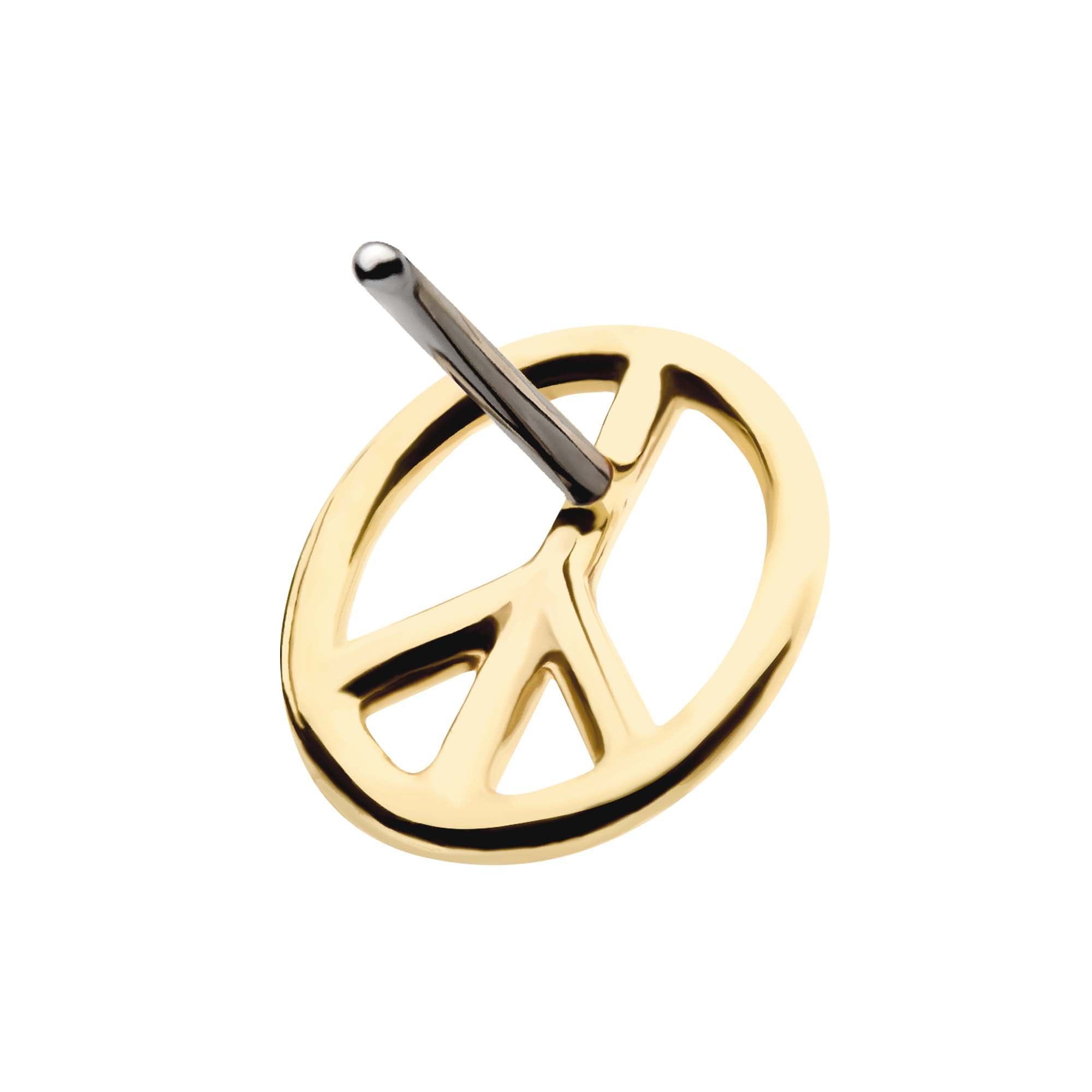 14kt Yellow Gold Threadless Cut Out Peace Sign Top