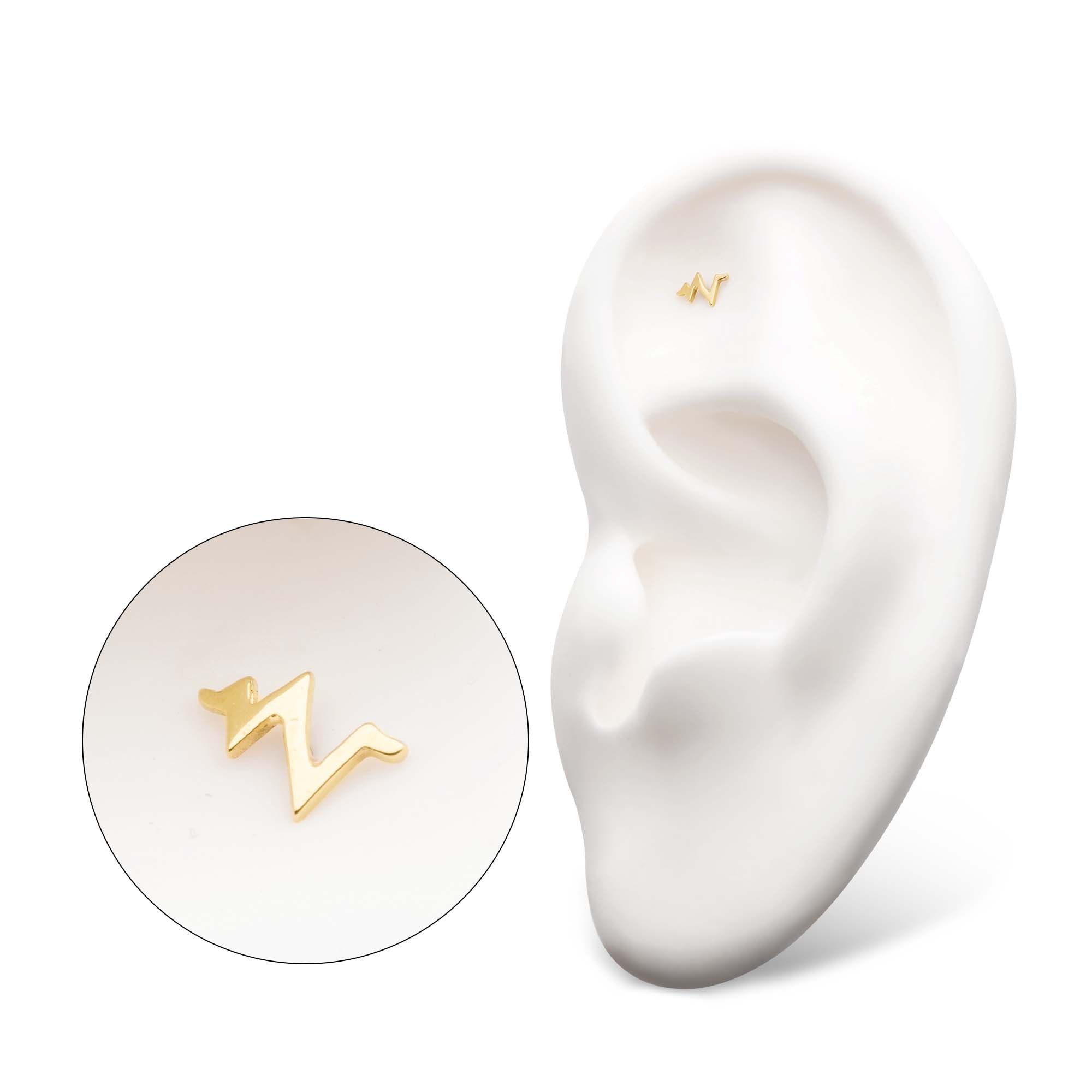 14kt Gold Threadless Heart Beat Top