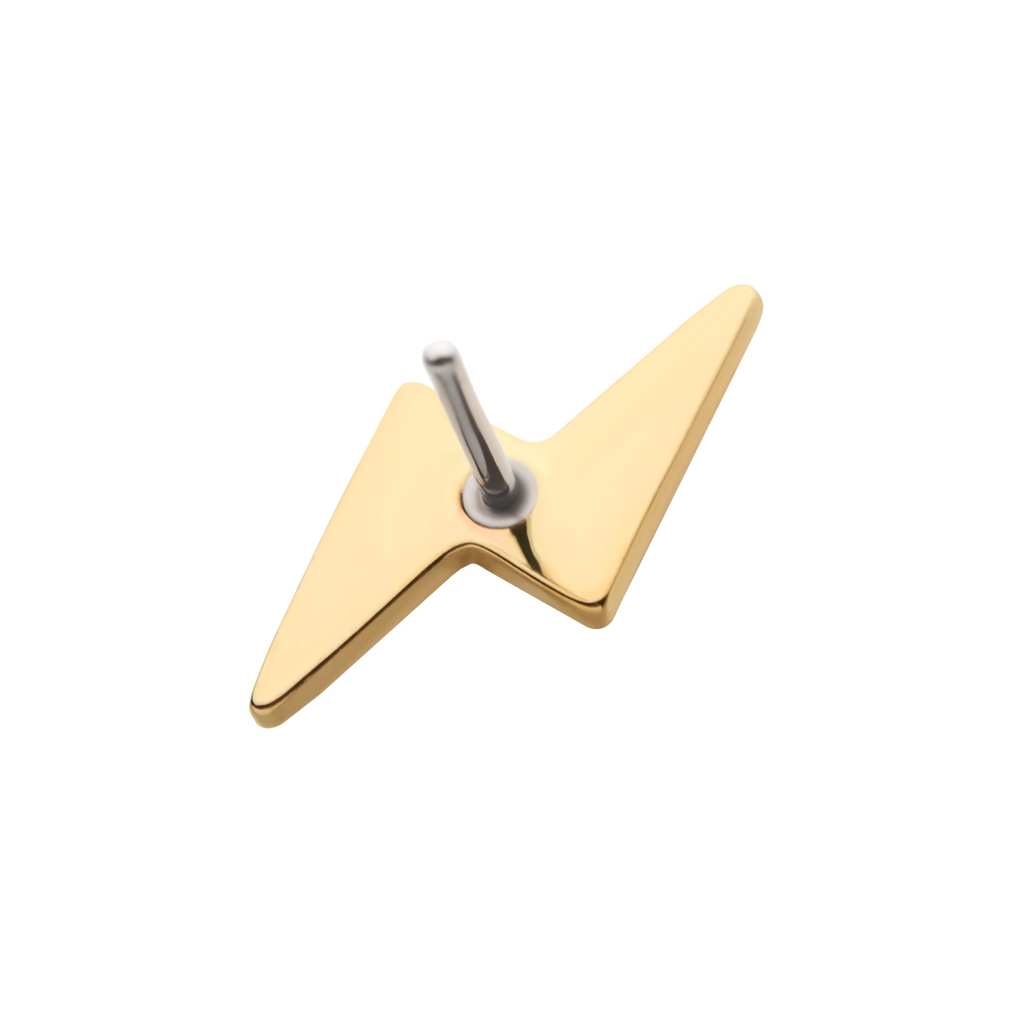 14Kt Gold Threadless with Lightning Bolt Top