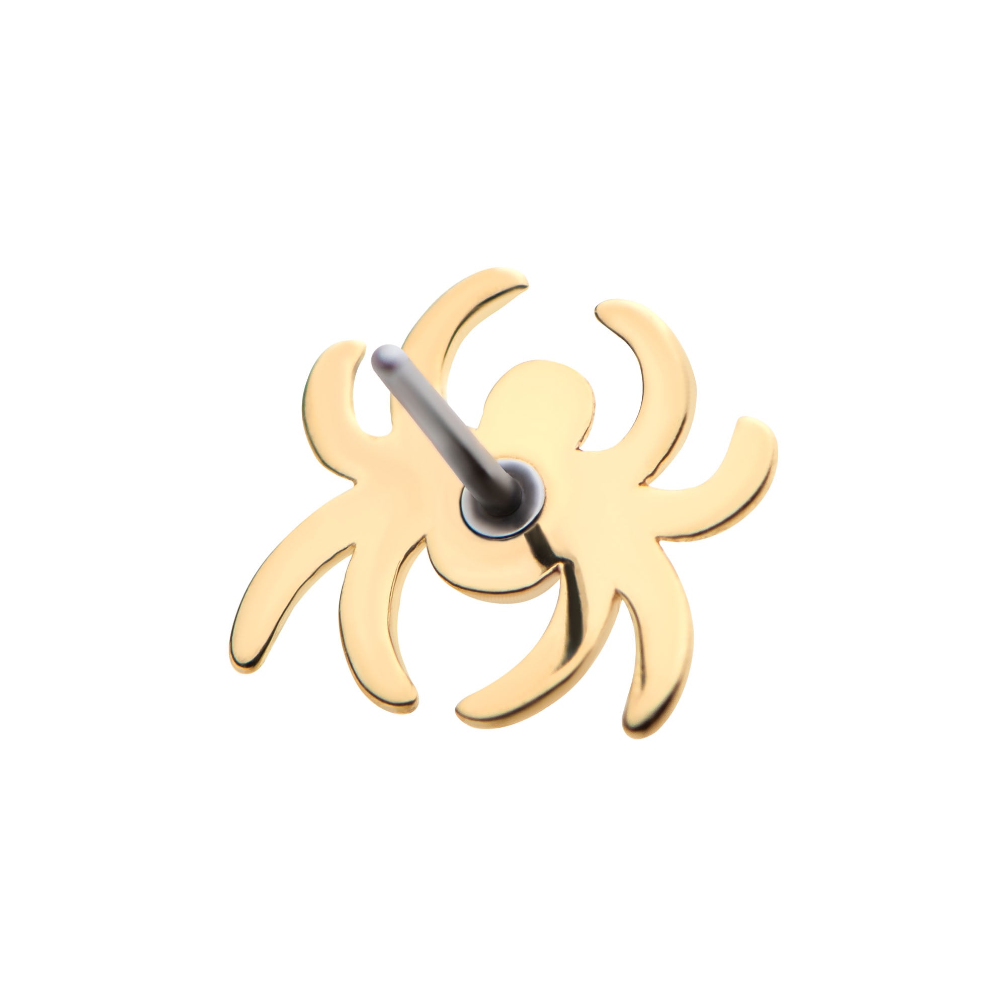 14kt Gold Threadless Spider Top