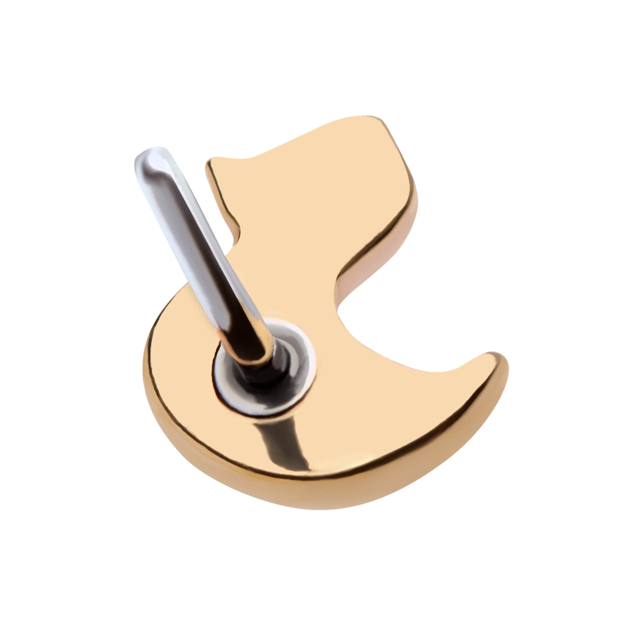 14kt Yellow Gold Threadless Rubber Duck Top