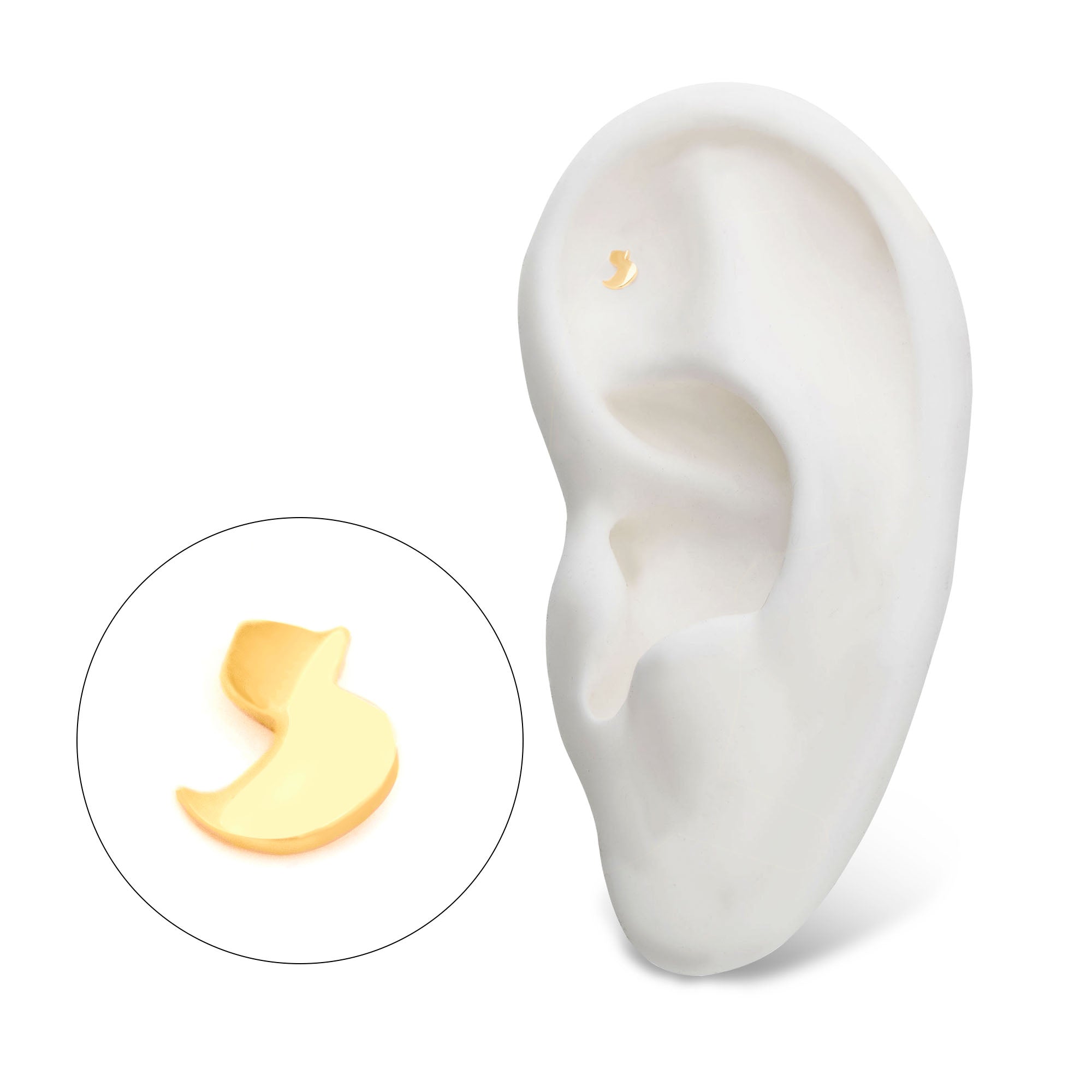 14kt Yellow Gold Threadless Rubber Duck Top