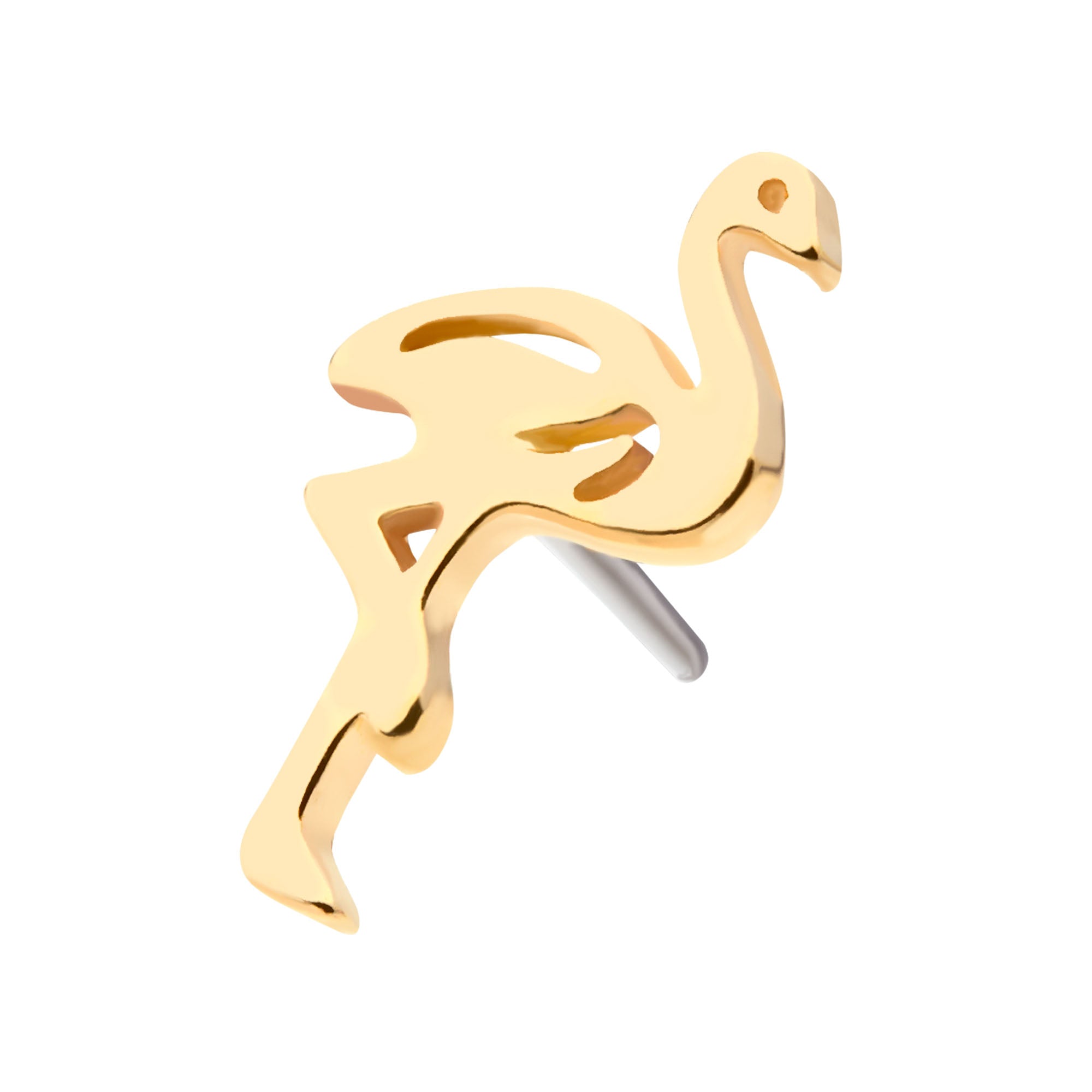 14kt Yellow Gold Threadless Flamingo Top