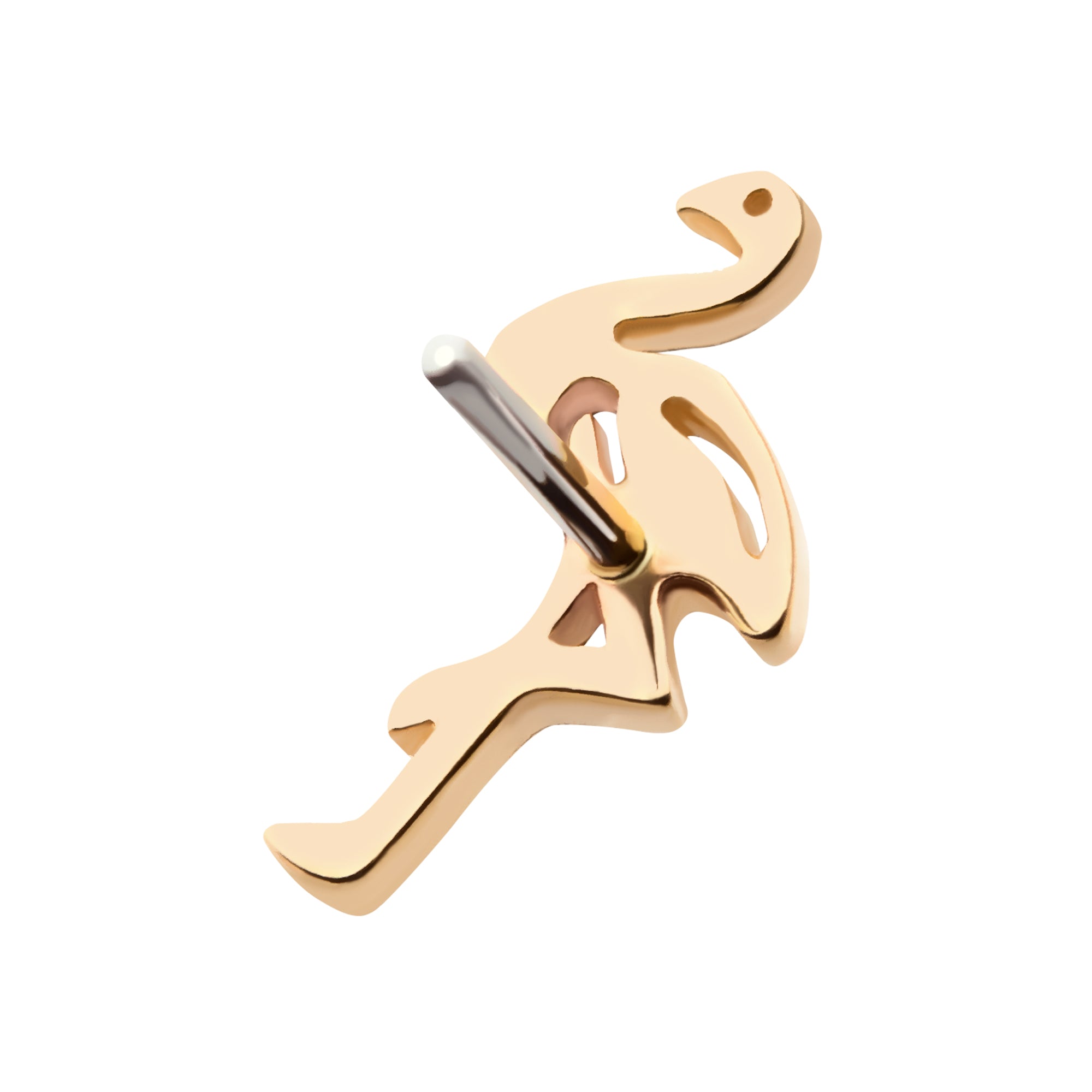 14kt Yellow Gold Threadless Flamingo Top