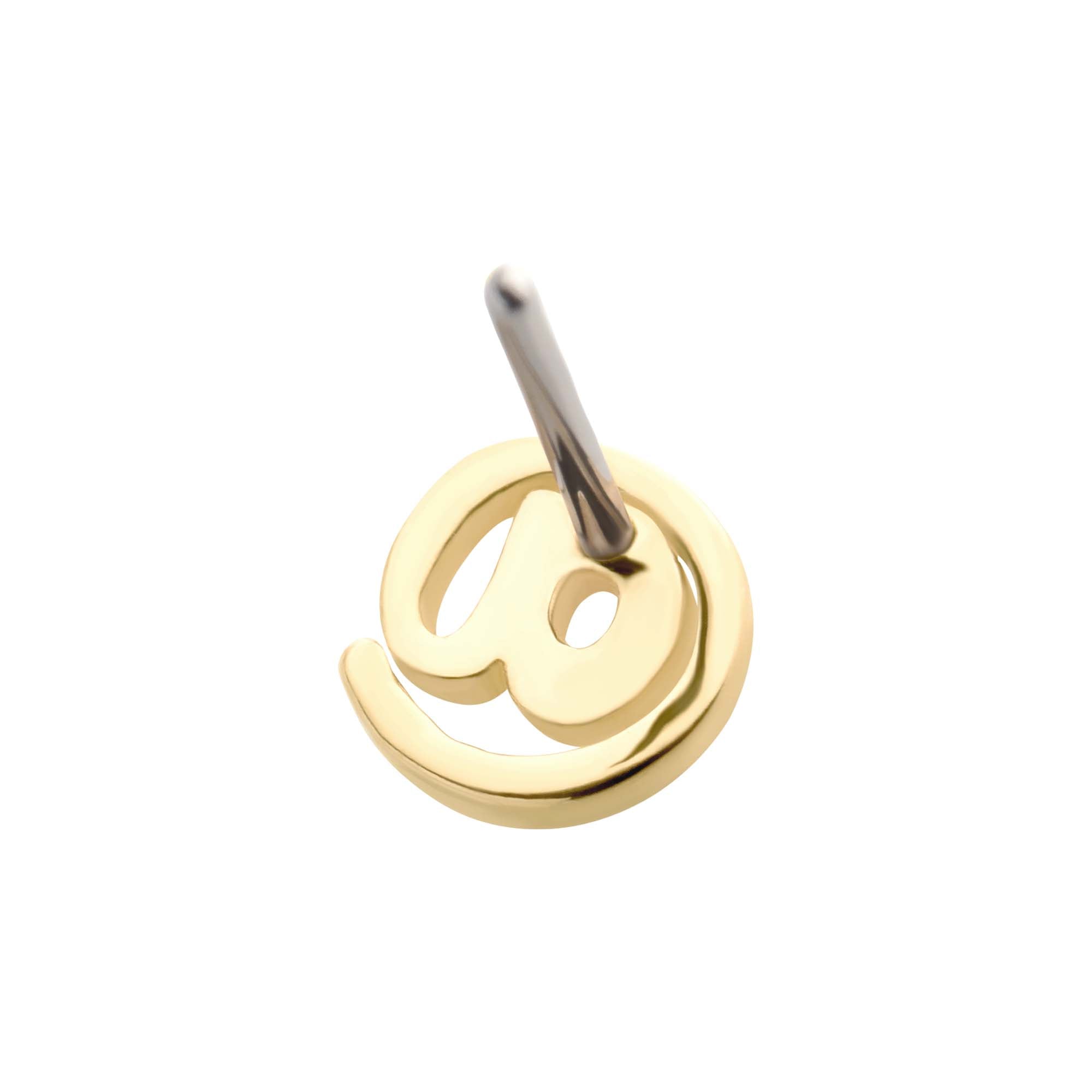 14kt Gold Threadless At Symbol Top