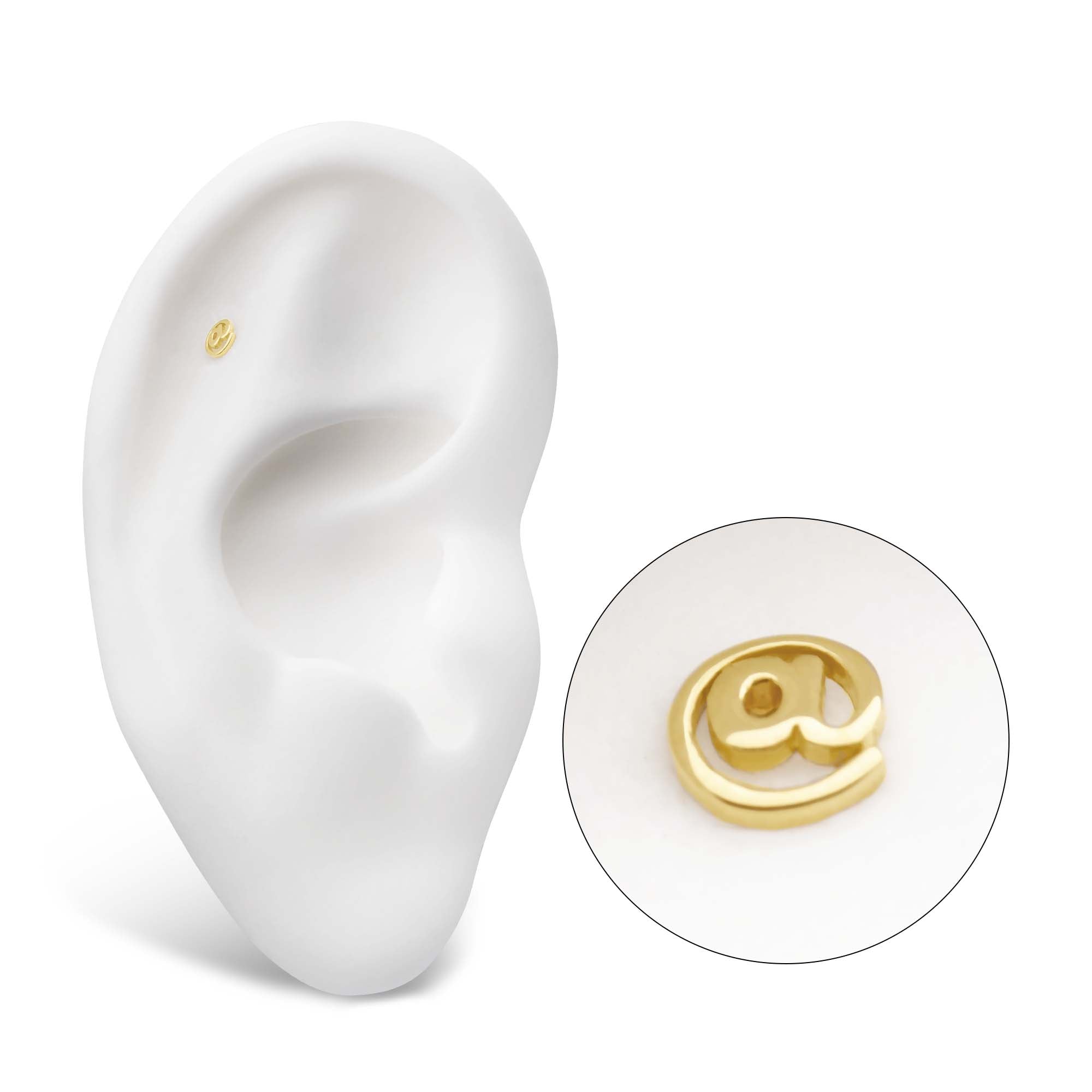 14kt Gold Threadless At Symbol Top