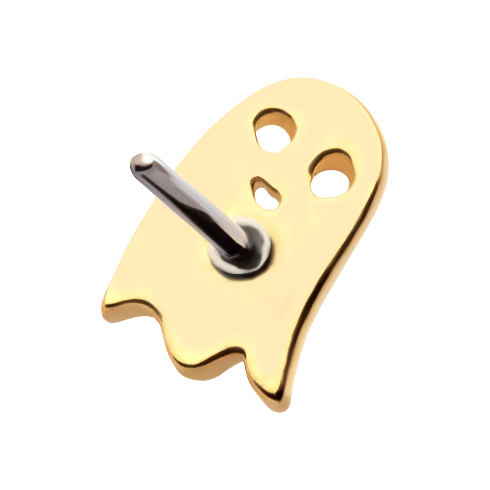 14kt White Gold Threadless Ghost Top