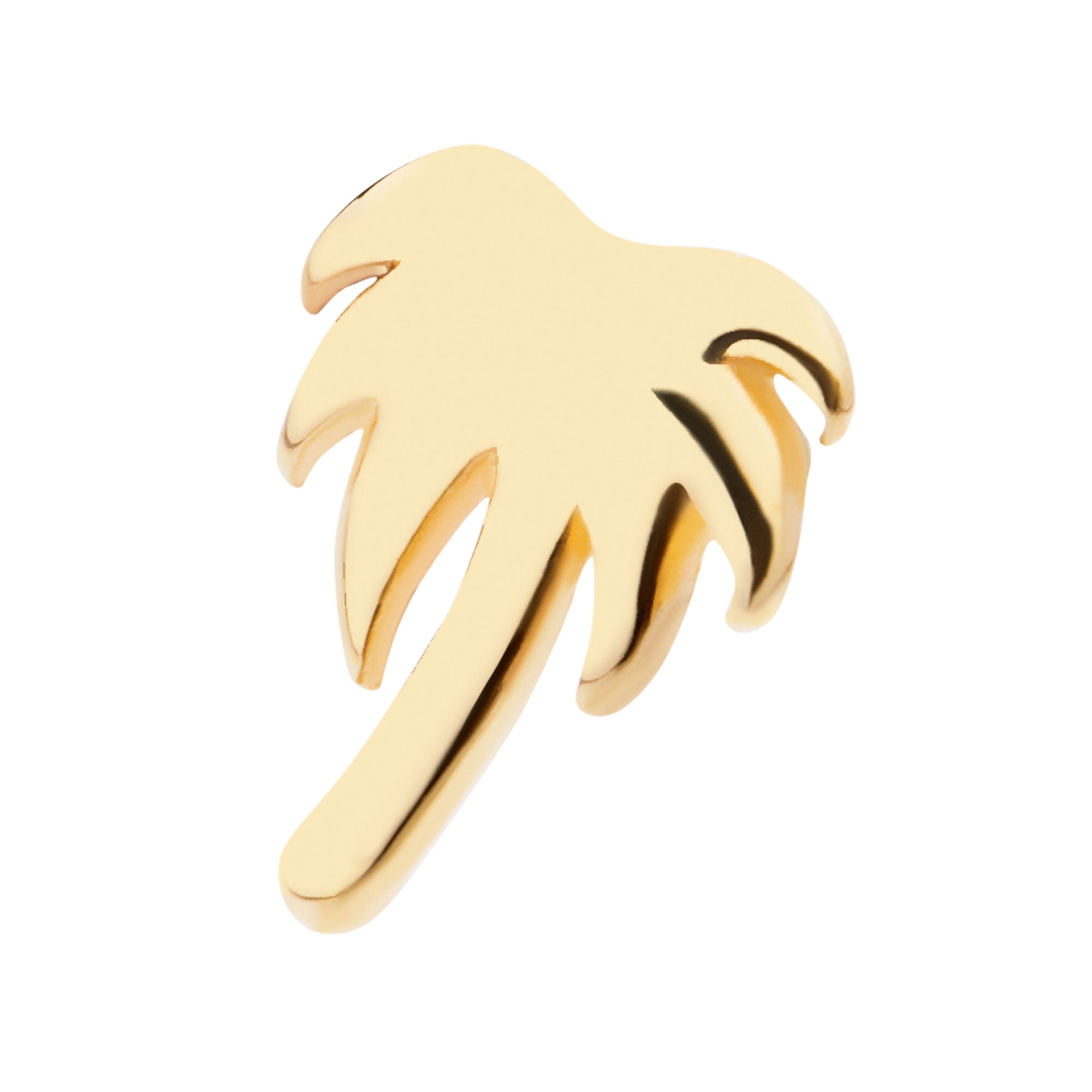 14kt Yellow Gold Threadless Palm Tree Top