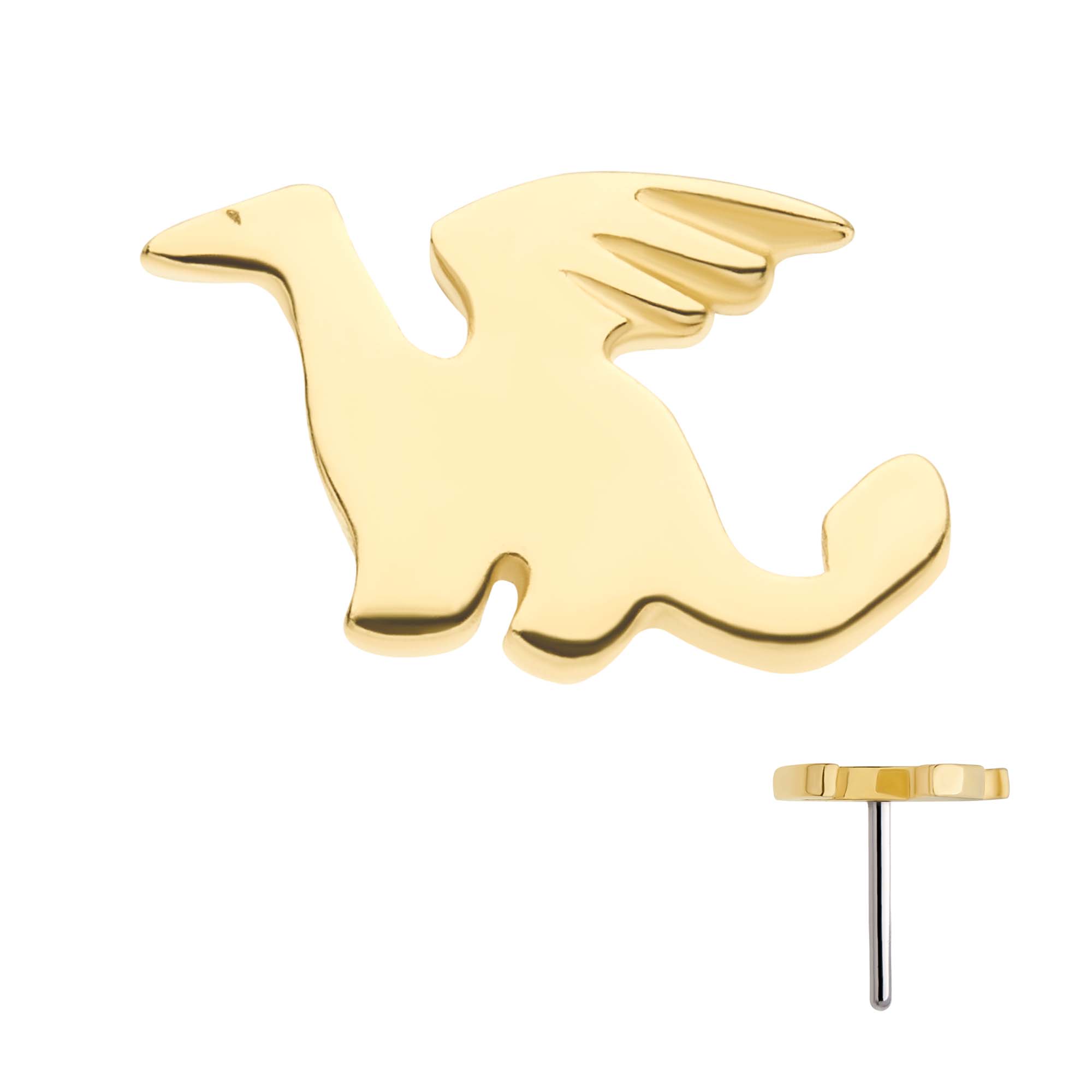 14kt Yellow Gold Threadless Dragon Top