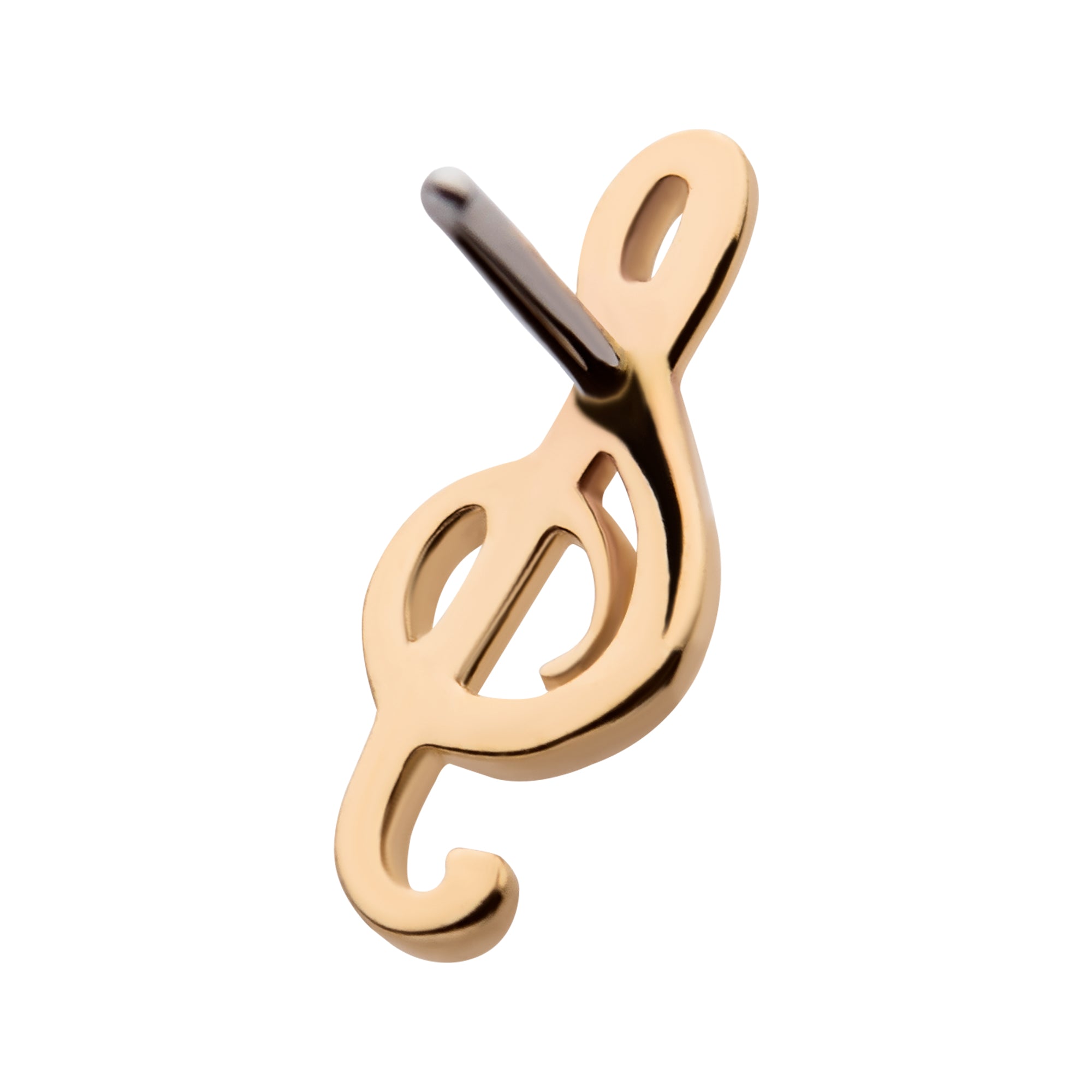 14kt Yellow Gold Threadless G Clef Musical Symbol Top