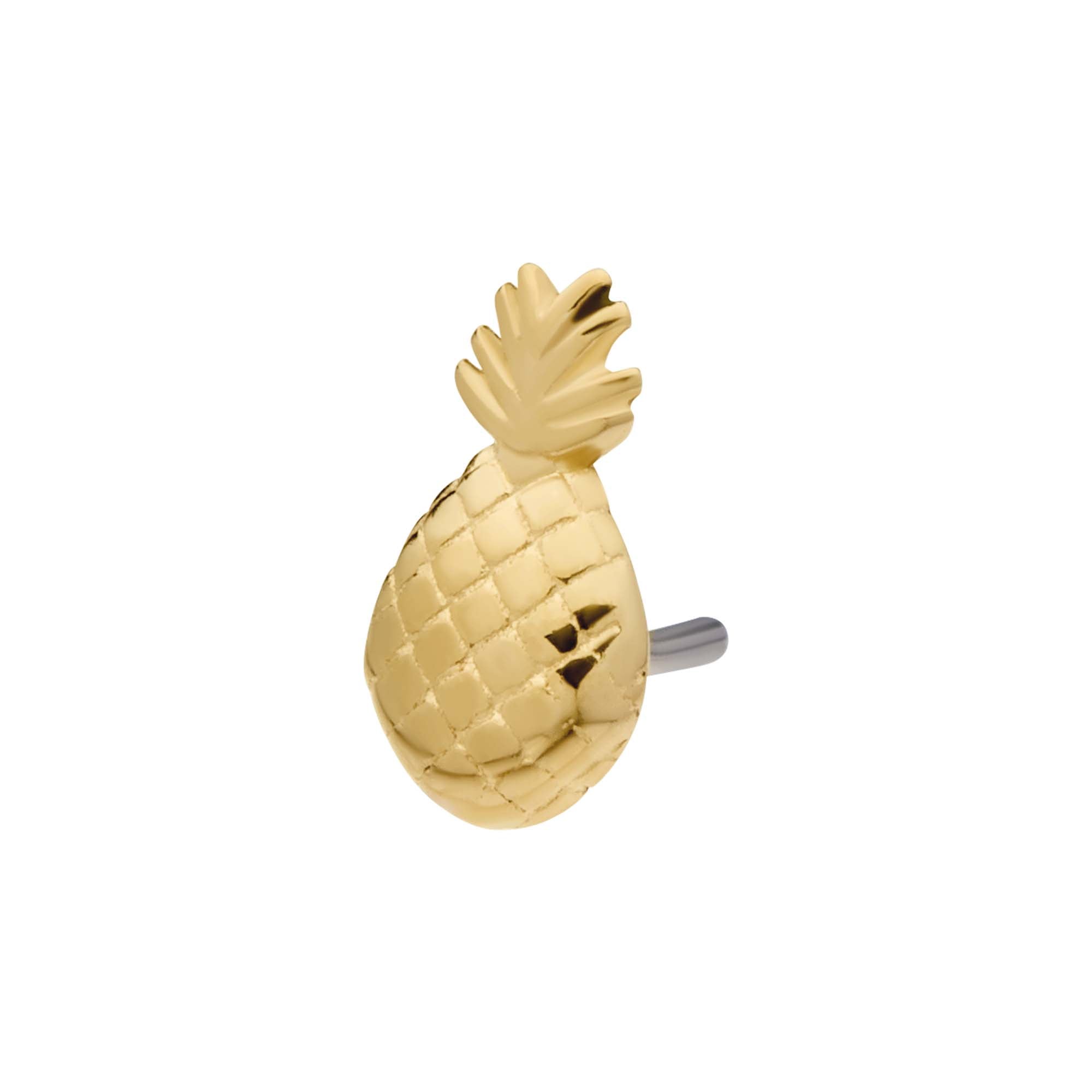 14kt Yellow Gold Threadless Pineapple Top