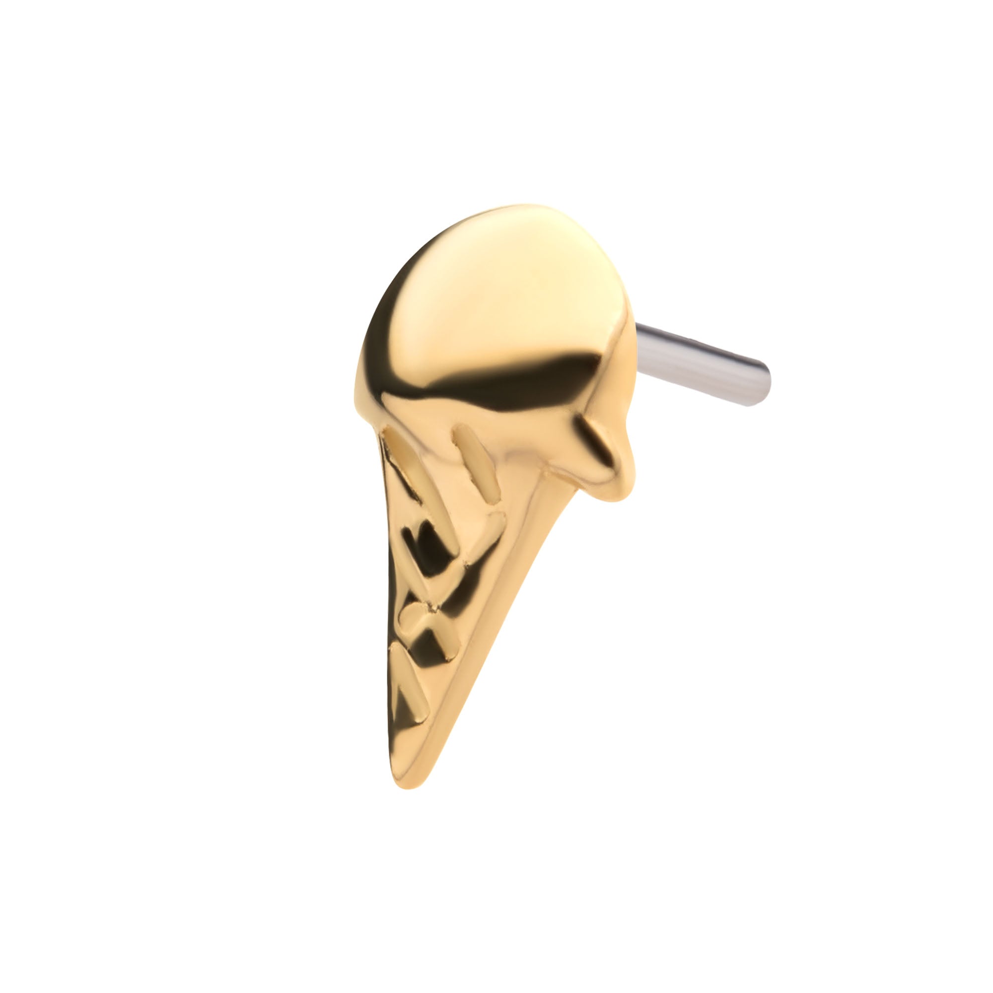 14kt Yellow Gold Threadless Ice Cream Cone Top