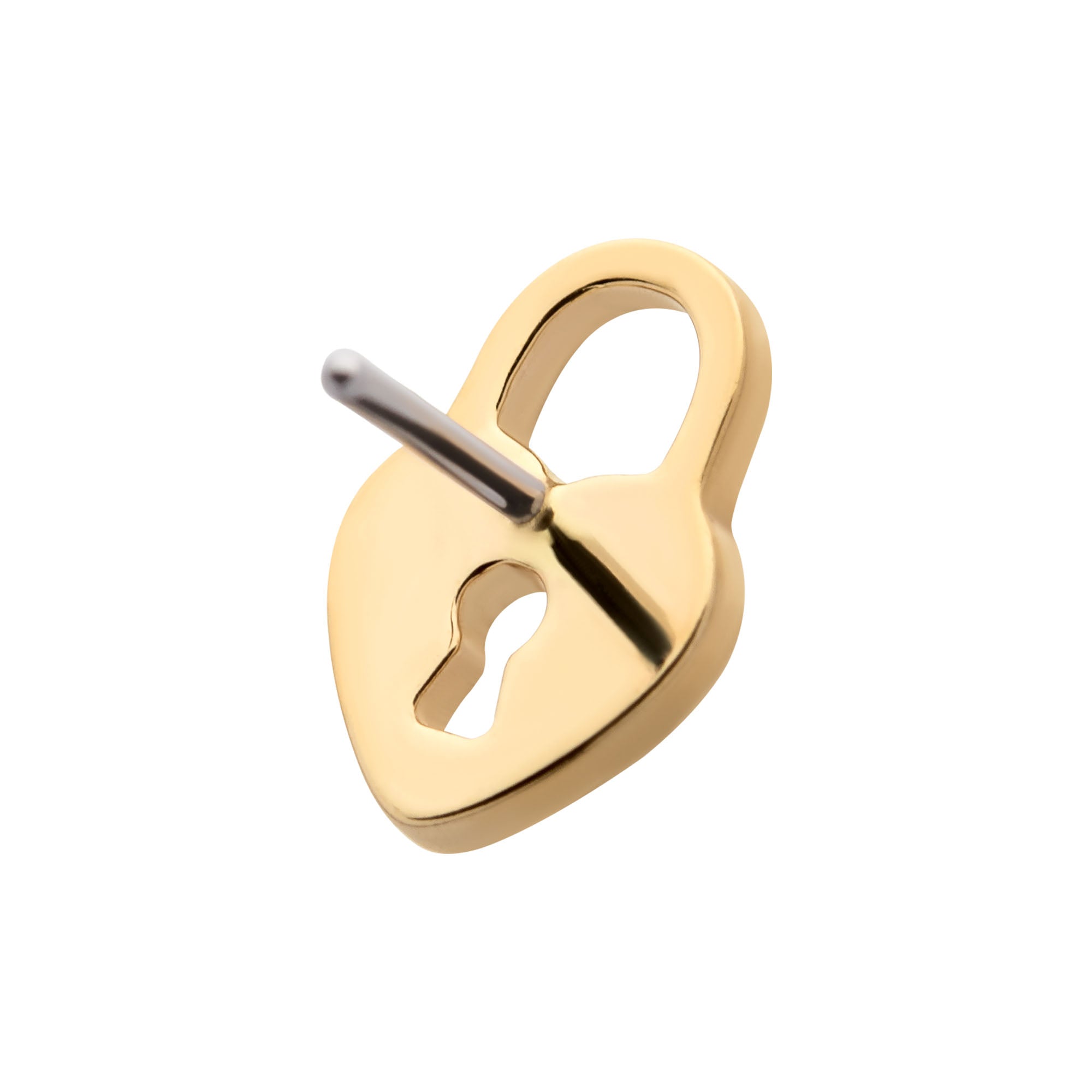14kt Yellow Gold Threadless Heart Shaped Lock Top