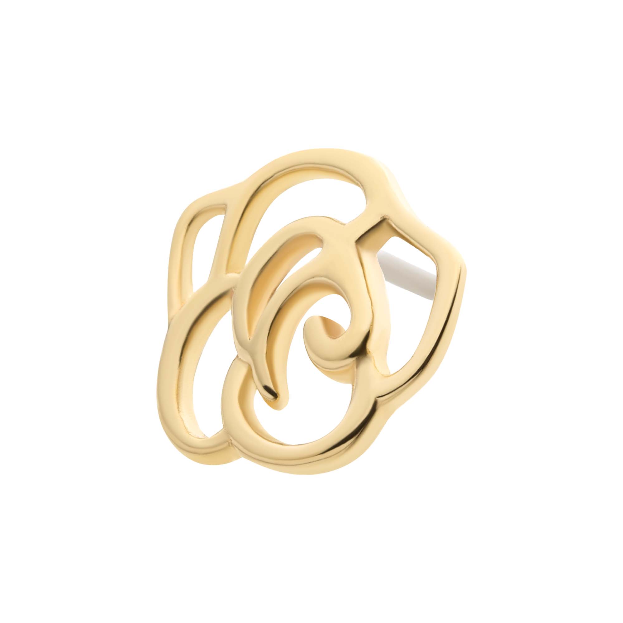 14kt Yellow Gold Threadless Rose Top