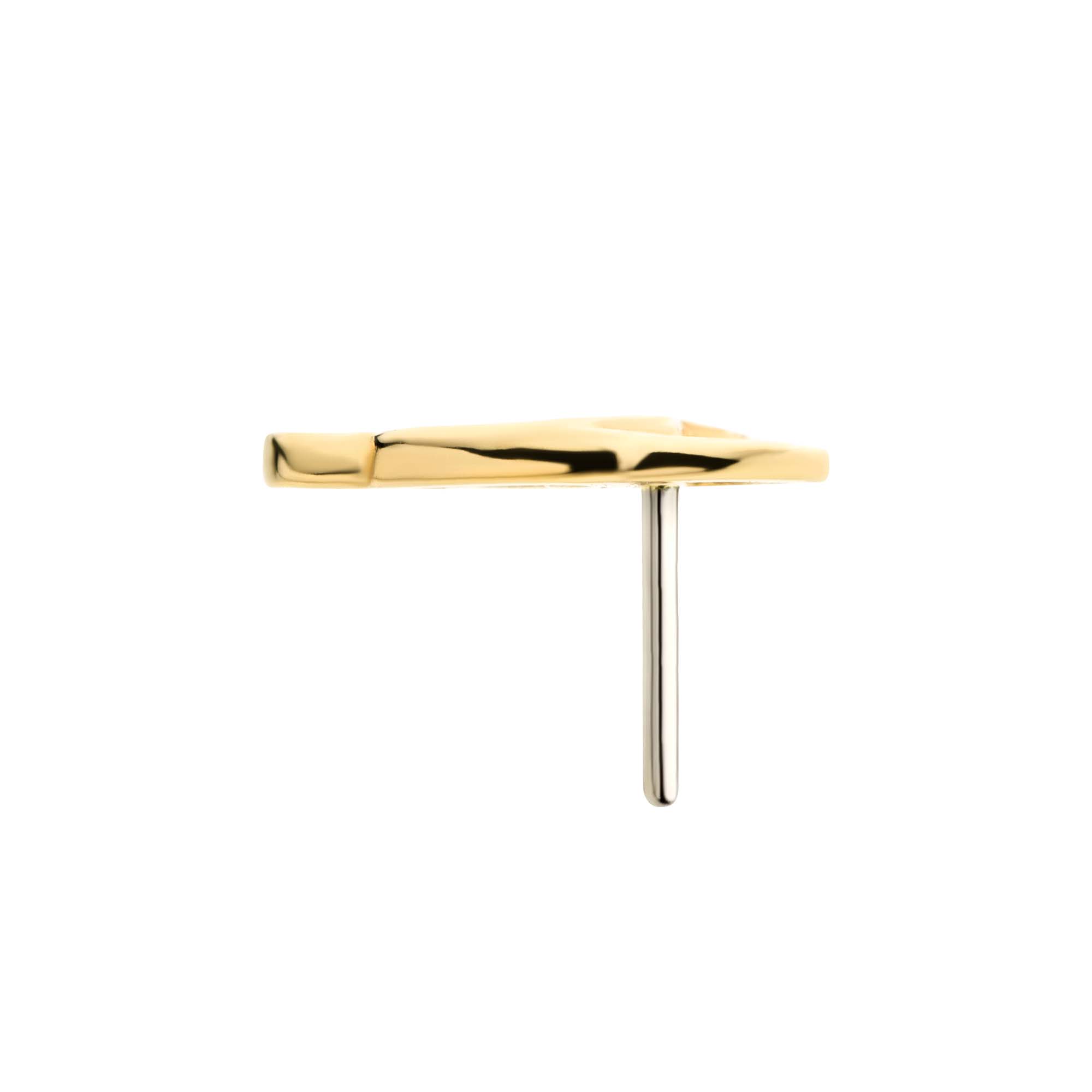 14kt Yellow Gold Threadless Rose Top