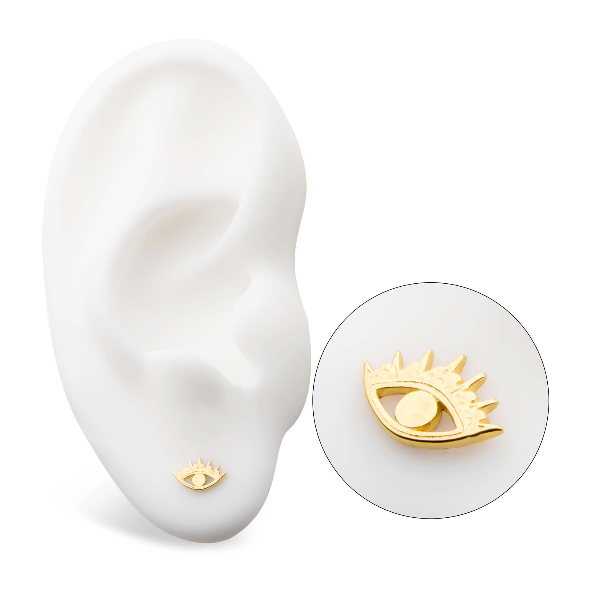 14kt Yellow Gold Threadless Evil Eye Top