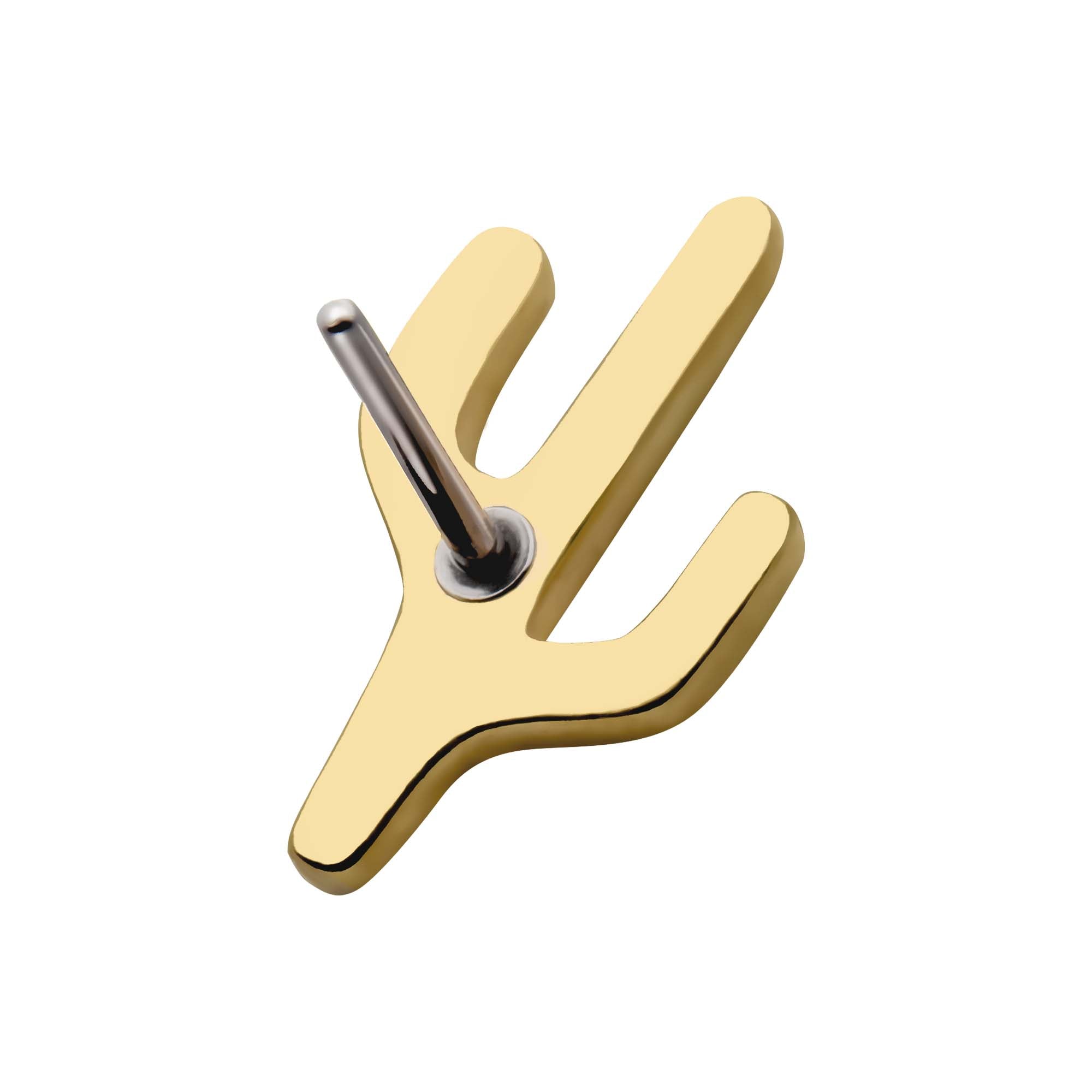 14kt Yellow Gold Threadless Cactus Top