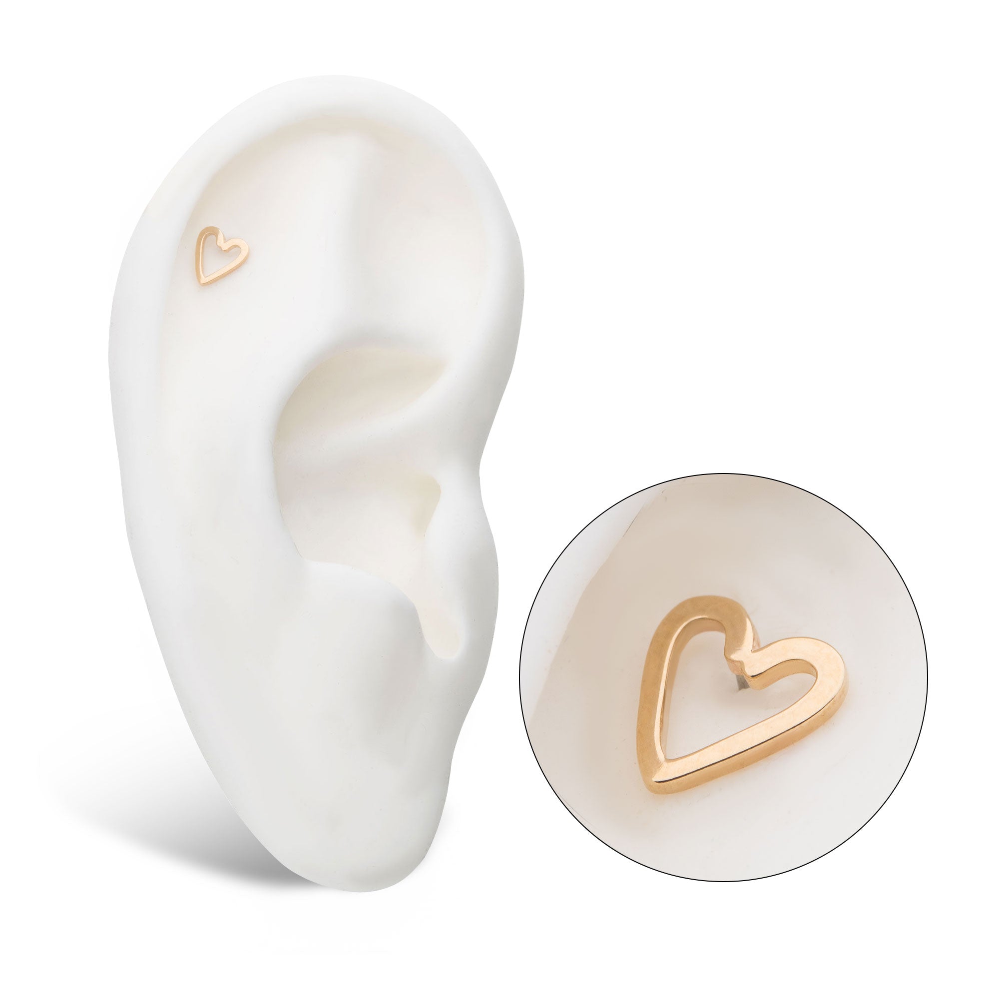 14kt Yellow Gold Threadless Cut Out Heart Top