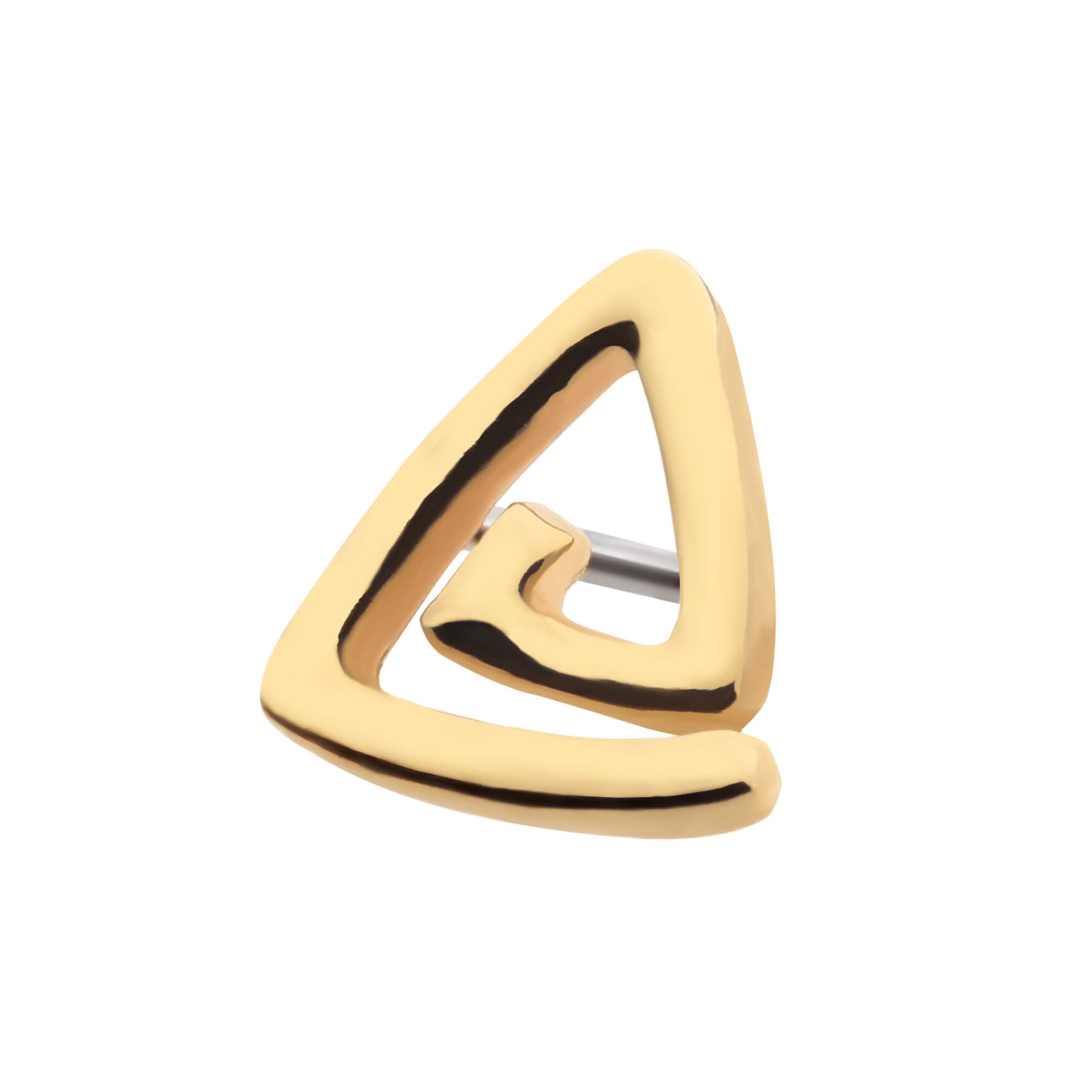 14kt Yellow Gold Threadless Cut Out Triangle Top