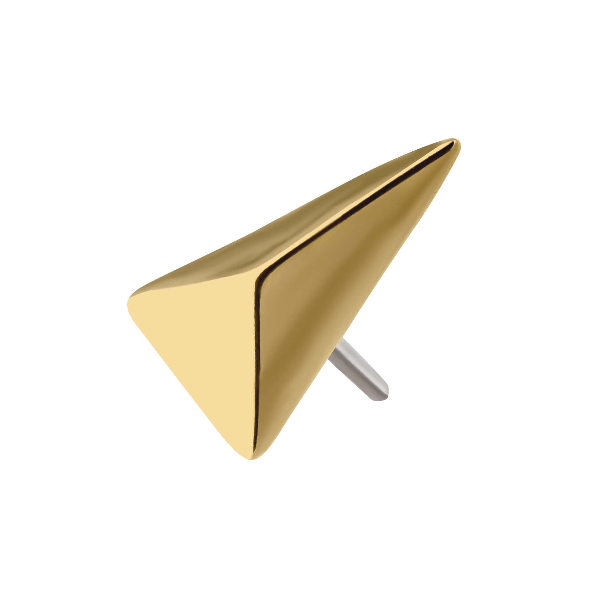 14kt Yellow Gold Threadless with Tall Pyramid Top