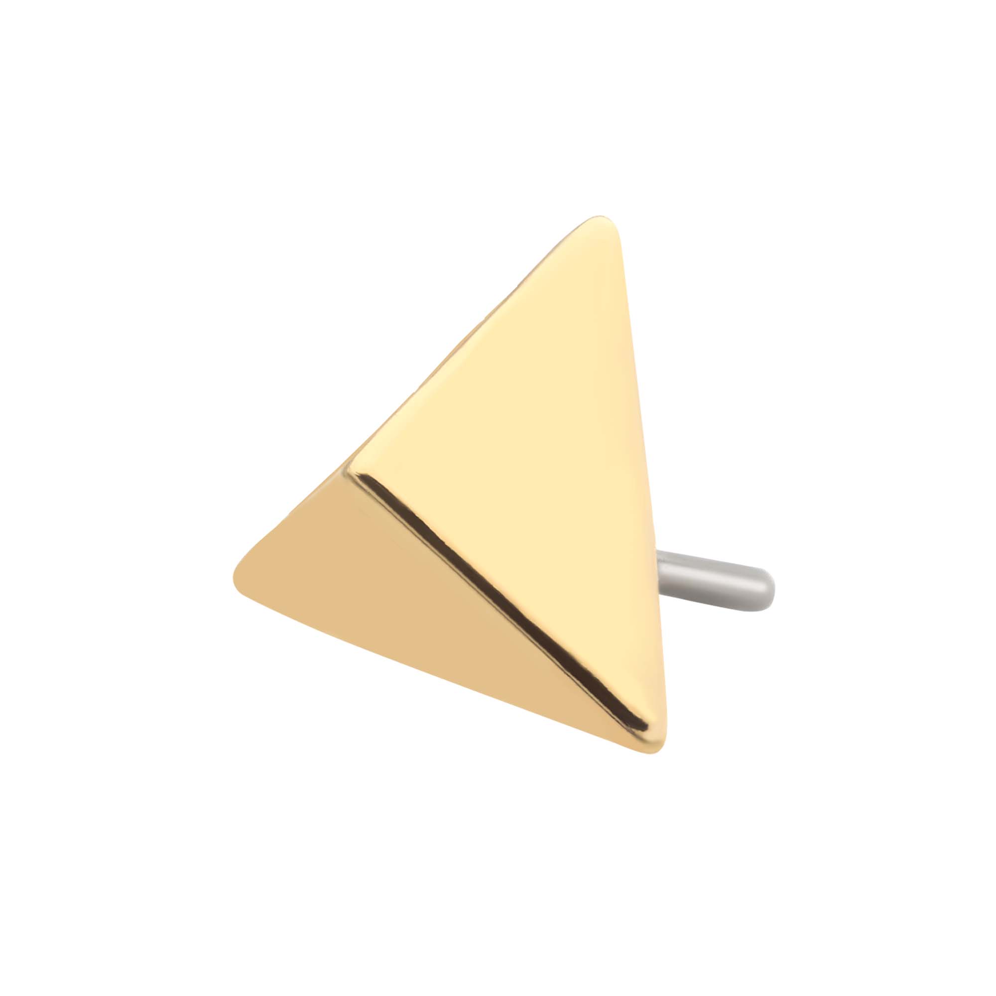 14kt Yellow Gold Threadless Short Pyramid Top