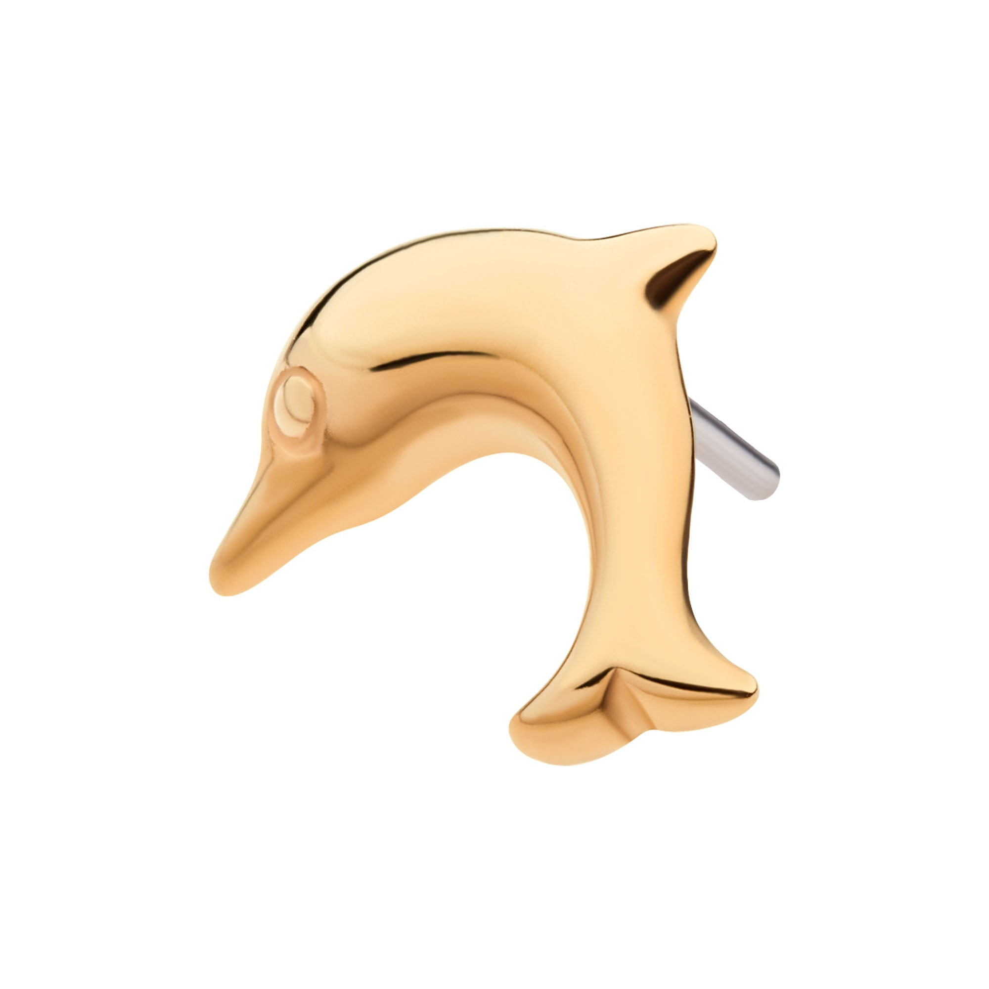14kt Yellow Gold Threadless Dolphin Top