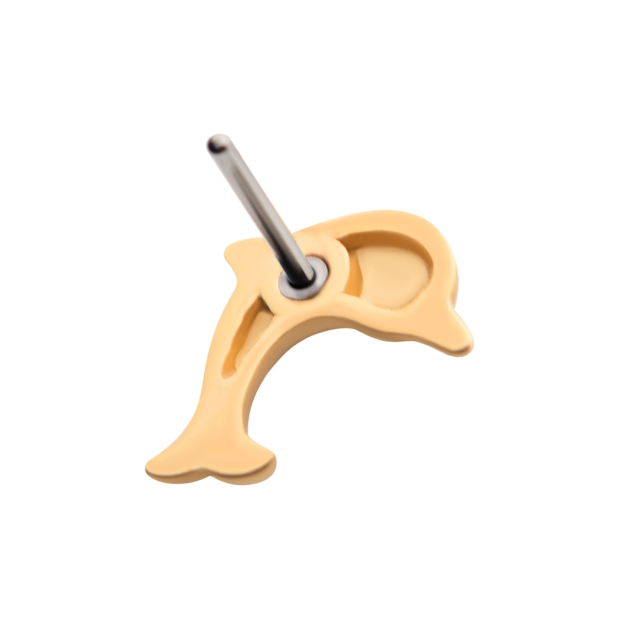 14kt Yellow Gold Threadless Dolphin Top