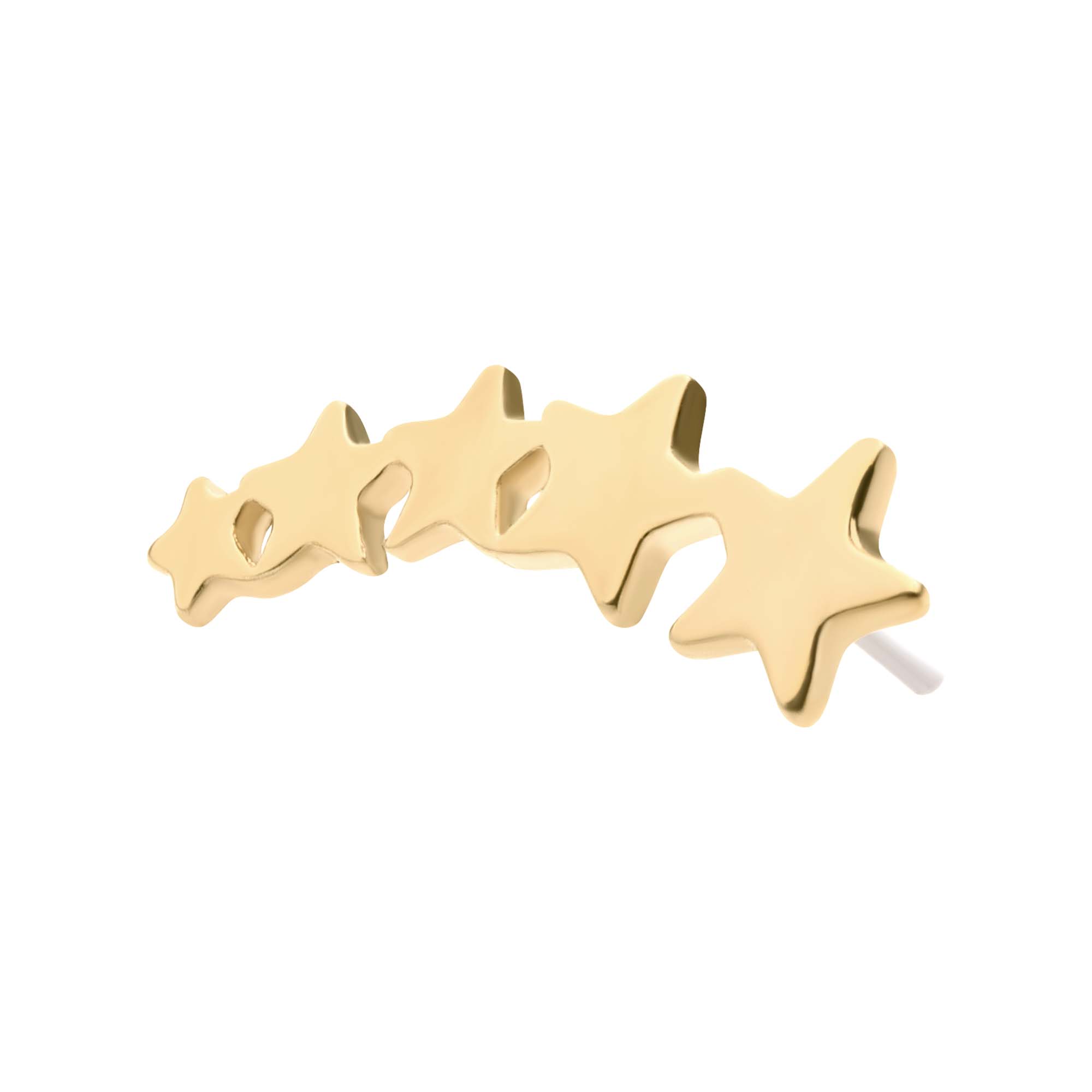 14kt Yellow Gold Threadless 5-Cluster Star Top