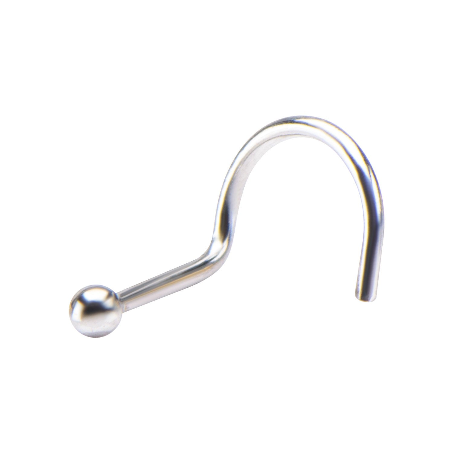14kt White Gold Ball Nose Screw