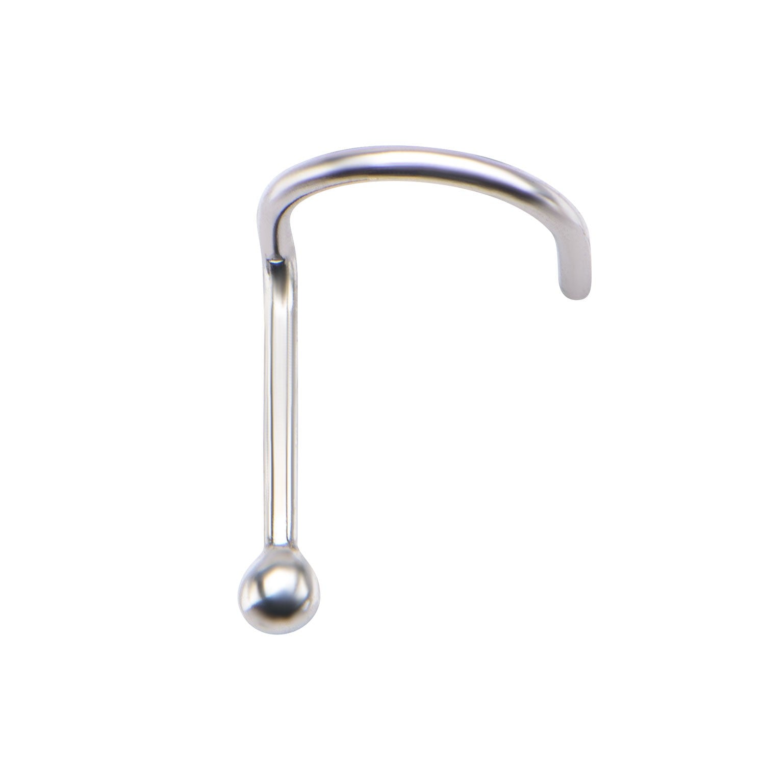 14kt White Gold Ball Nose Screw