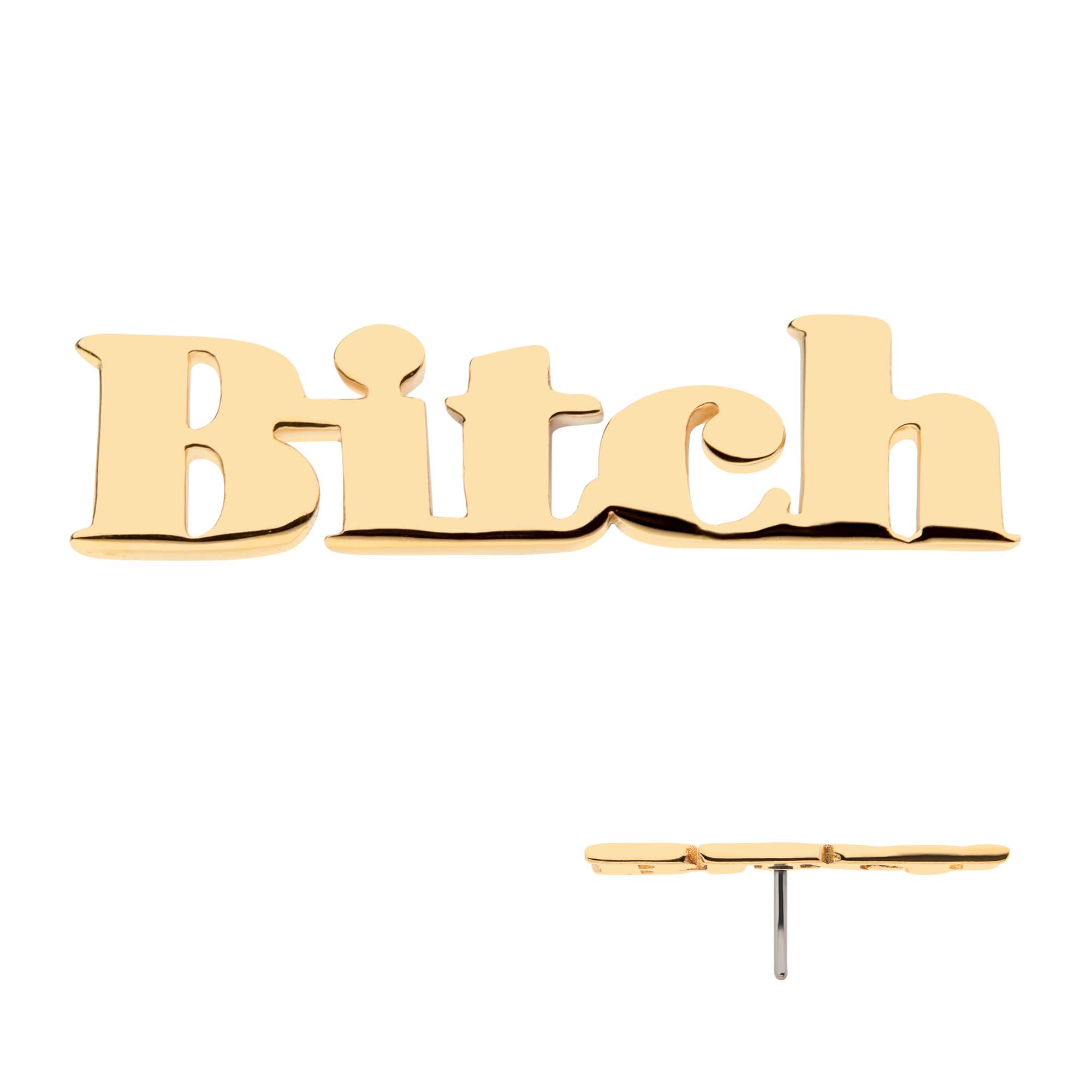 14kt Yellow Gold Threadless "Bitch" Top