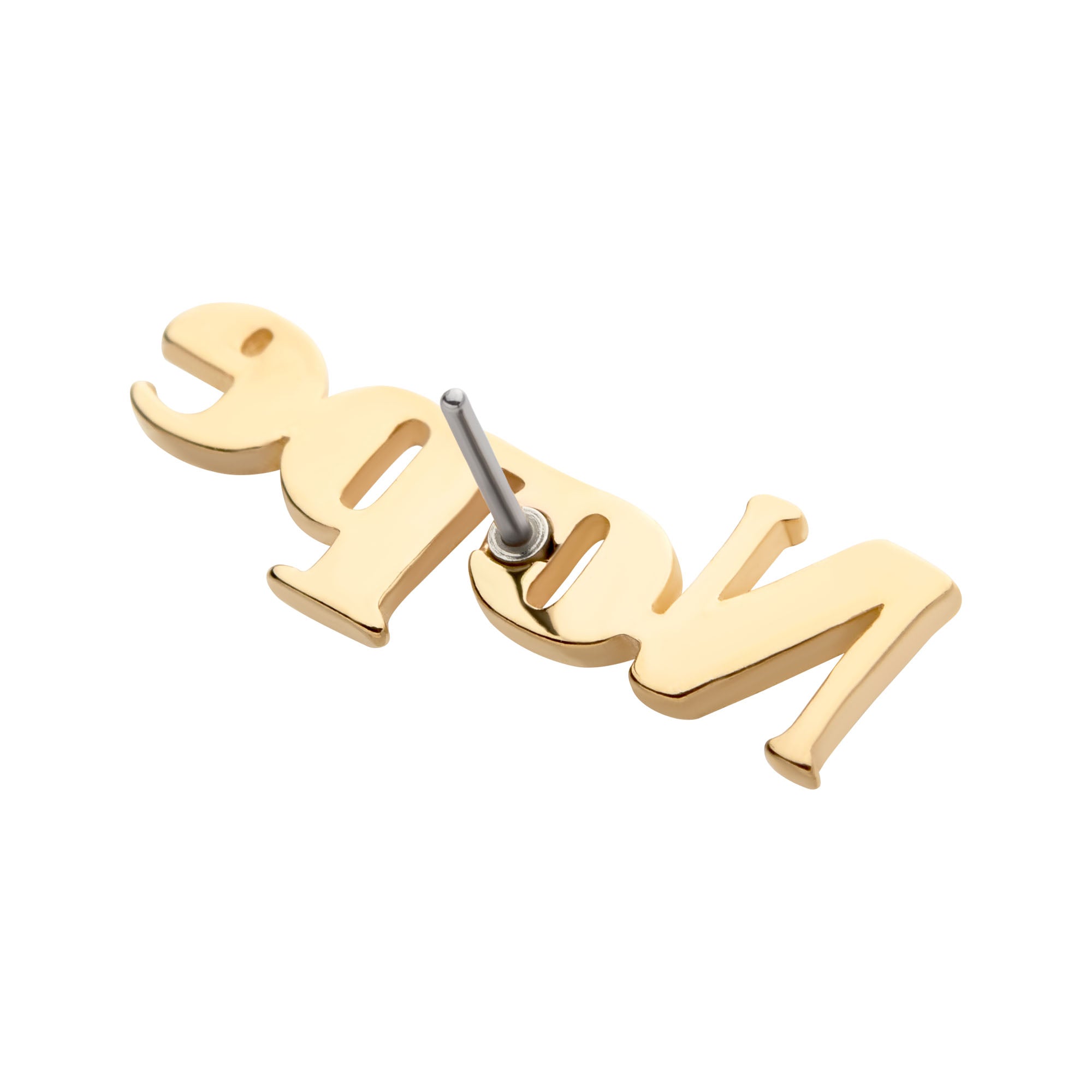 14kt Yellow Gold Threadless "Nope" Top