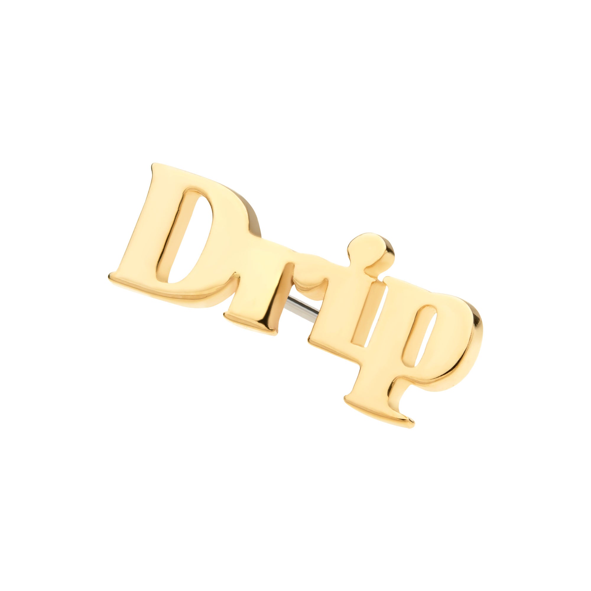 14kt Yellow Gold Threadless "Drip" Top