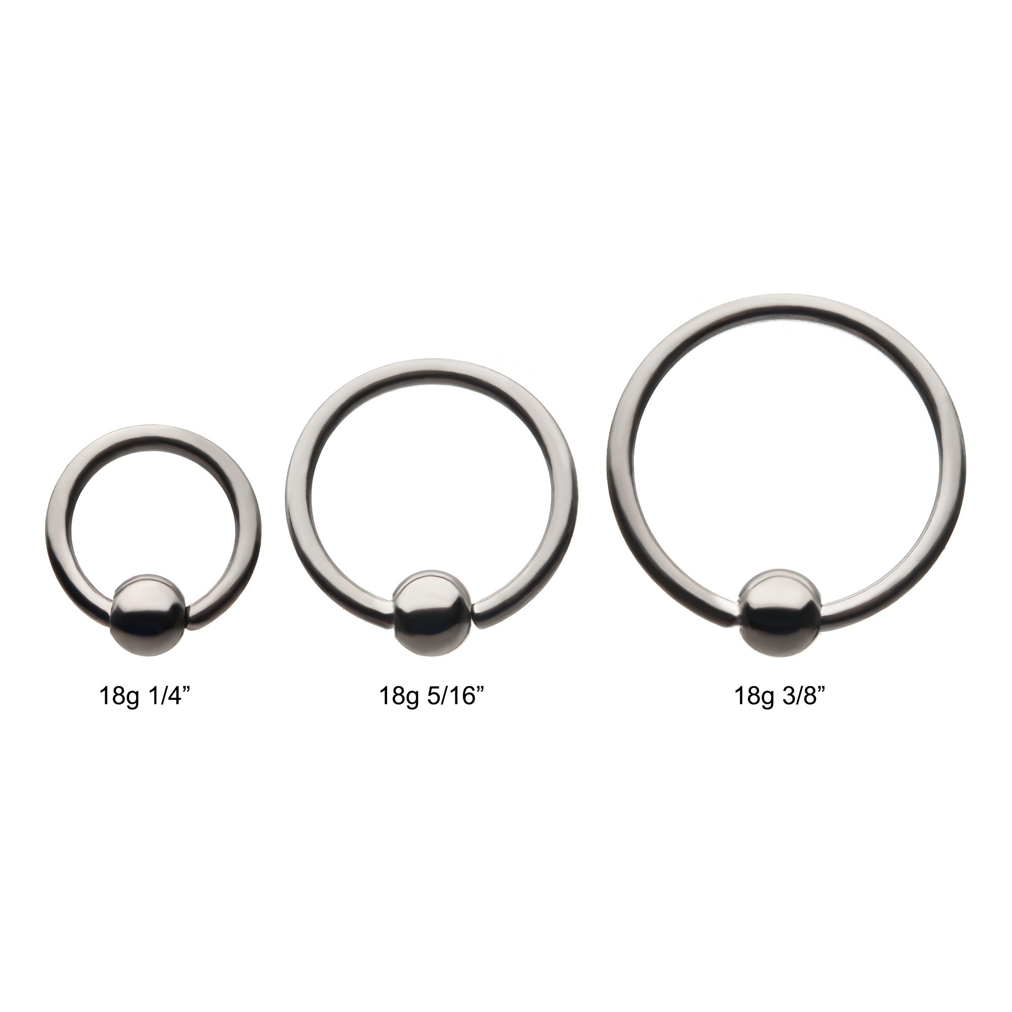 Niobium Captive Bead Ring With Titanium Ball