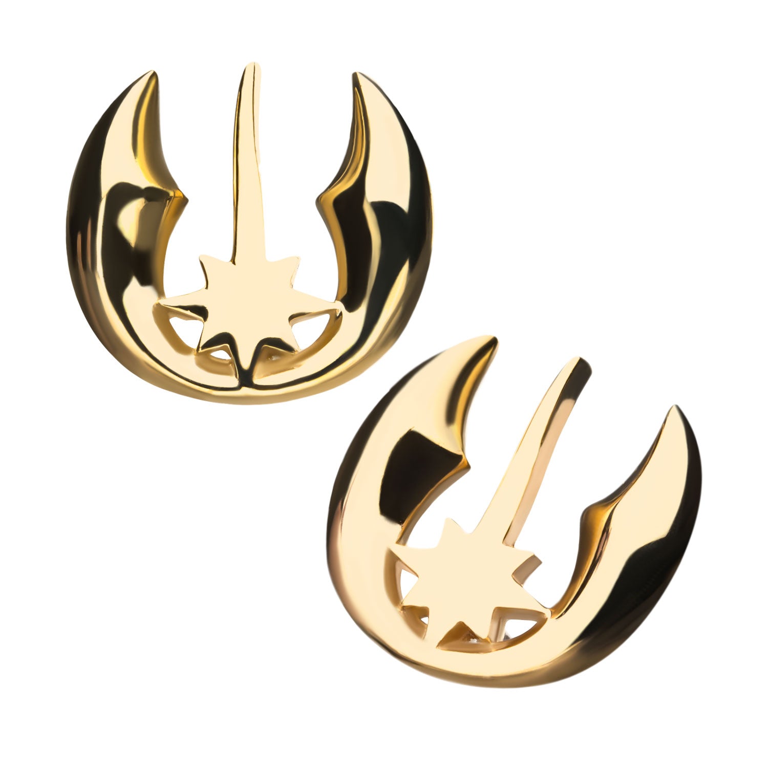 14kt Yellow Gold Threadless Star Wars Jedi Symbol Top