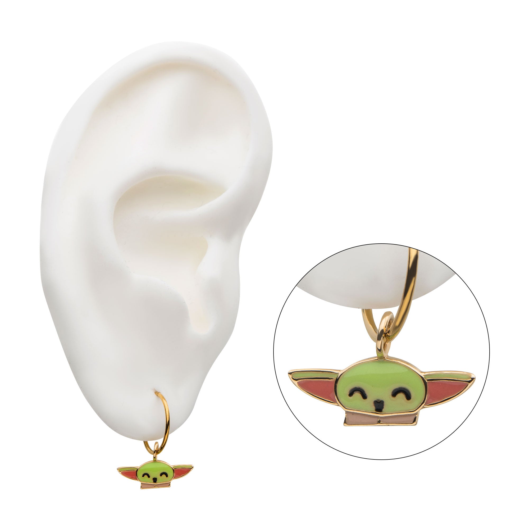 14Kt Gold with Enamel Star Wars Grogu The Child Charm