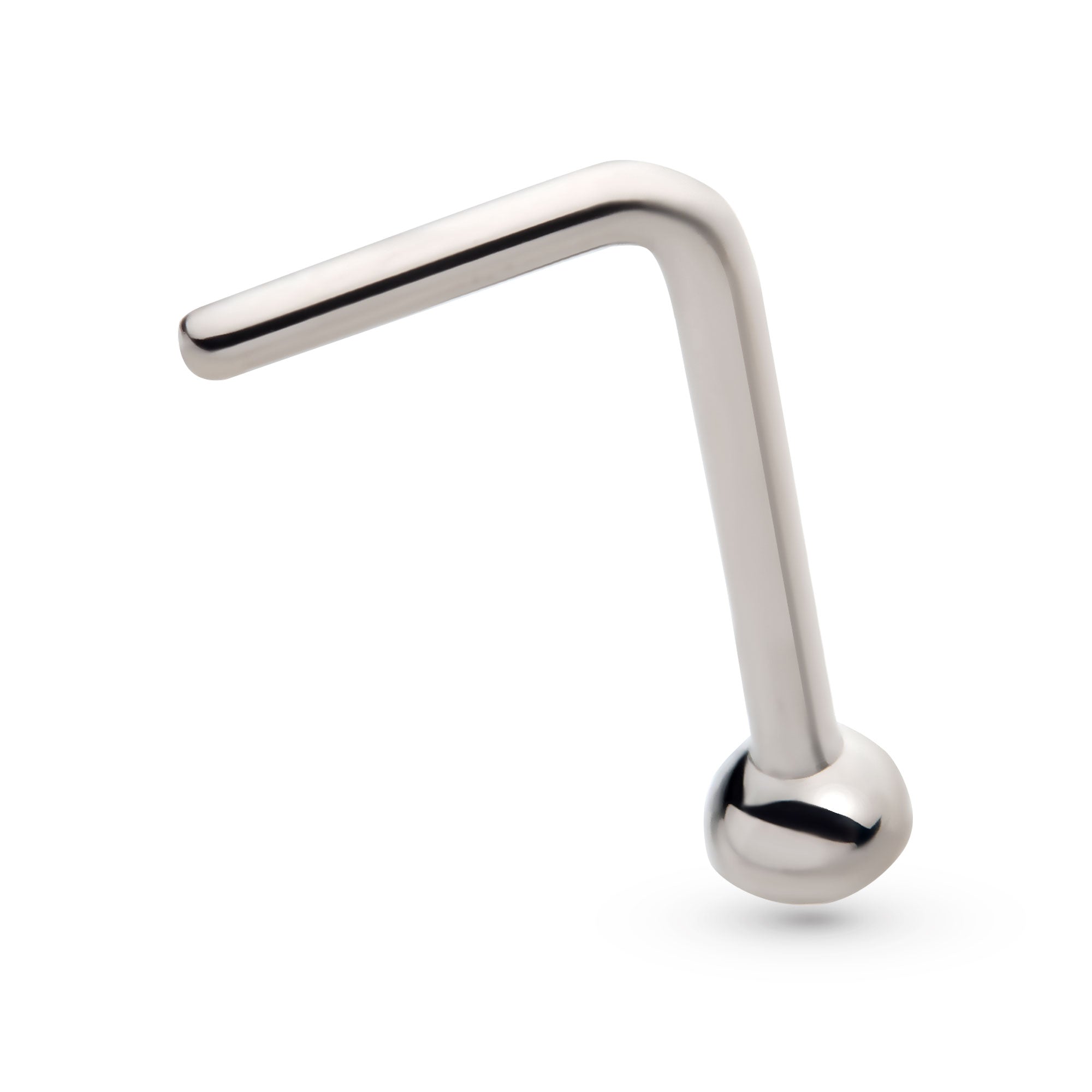 20G Titanium Bezel Swarovski Crystal L-Shape Nose Ring