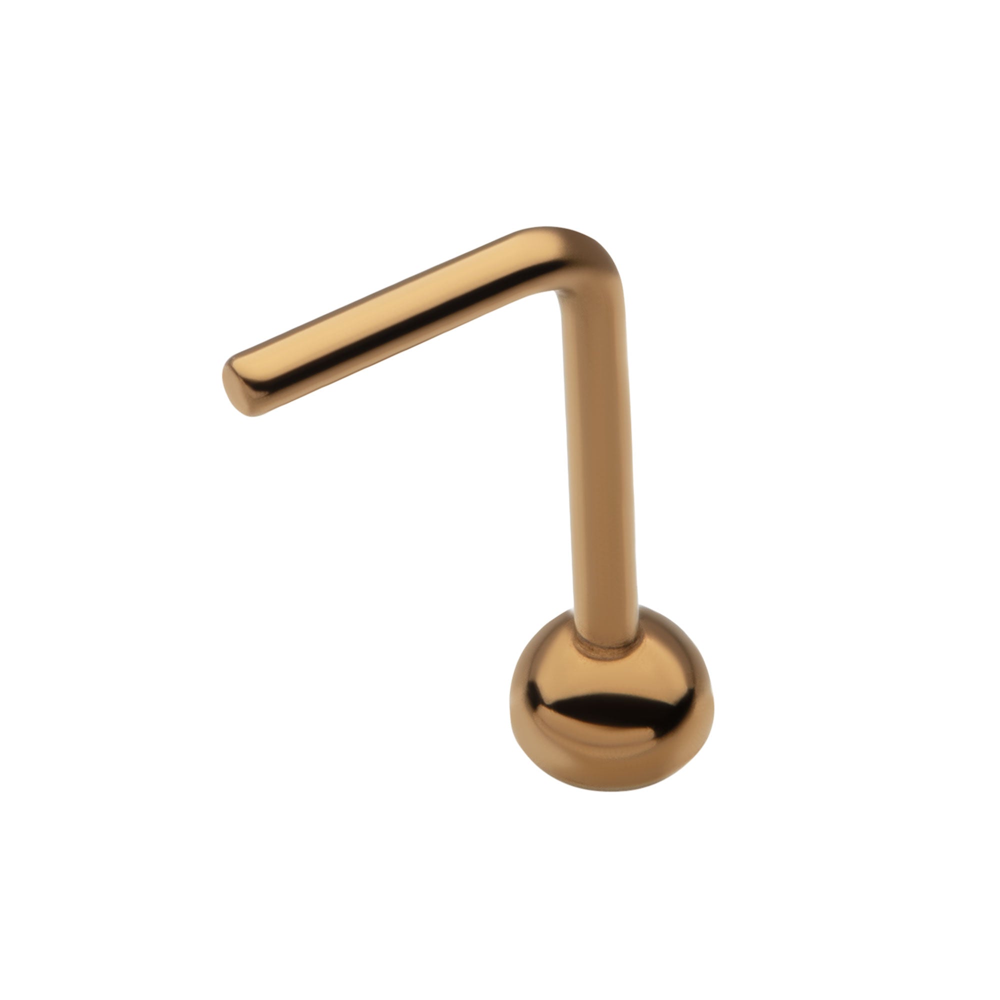 24KT Gold PVD Titanium Bezel Swarovski Crystal L-Shape Nose Pin